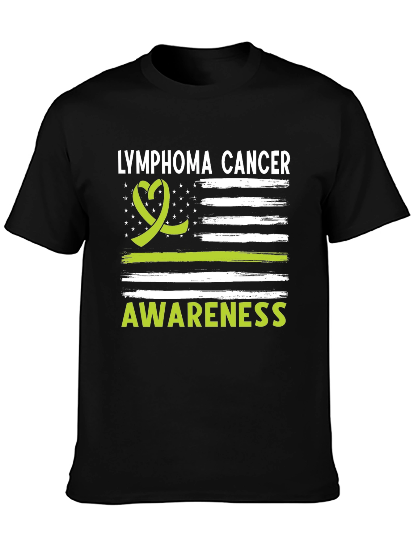 Lymphoma Cancer Awareness Ribbon Graphic T-Shirt