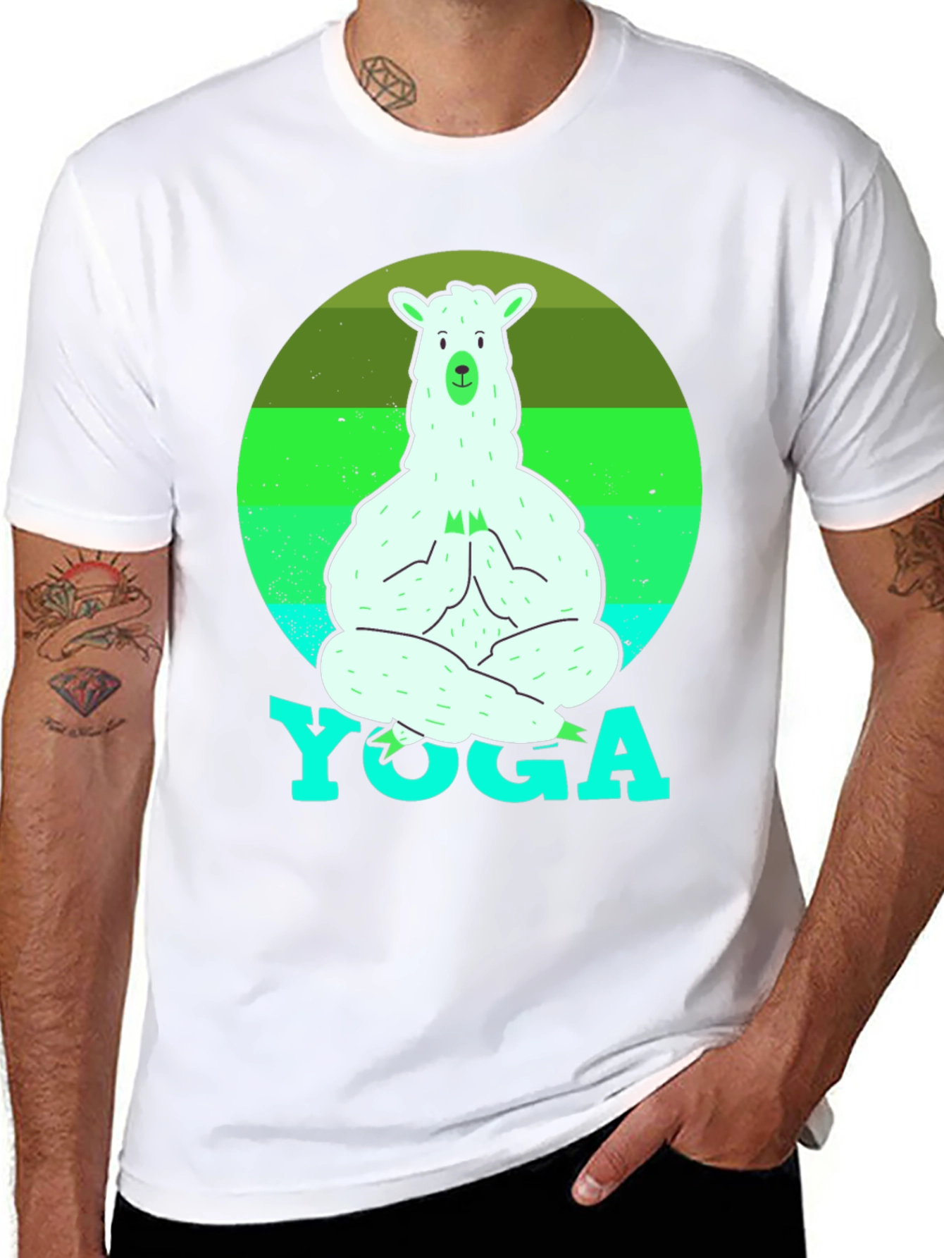 Yoga Llama Mens T-Shirt