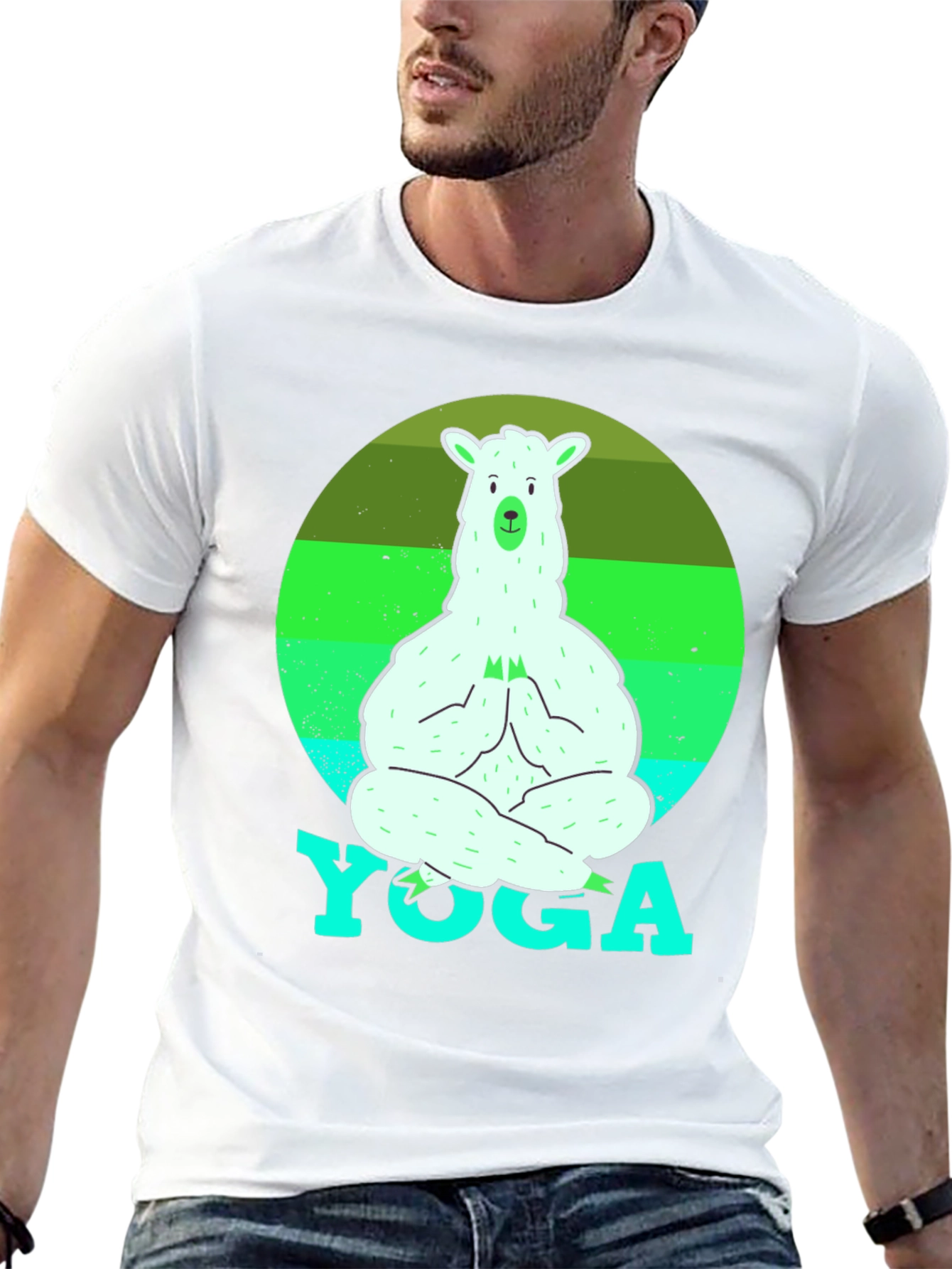 Yoga Llama Mens T-Shirt