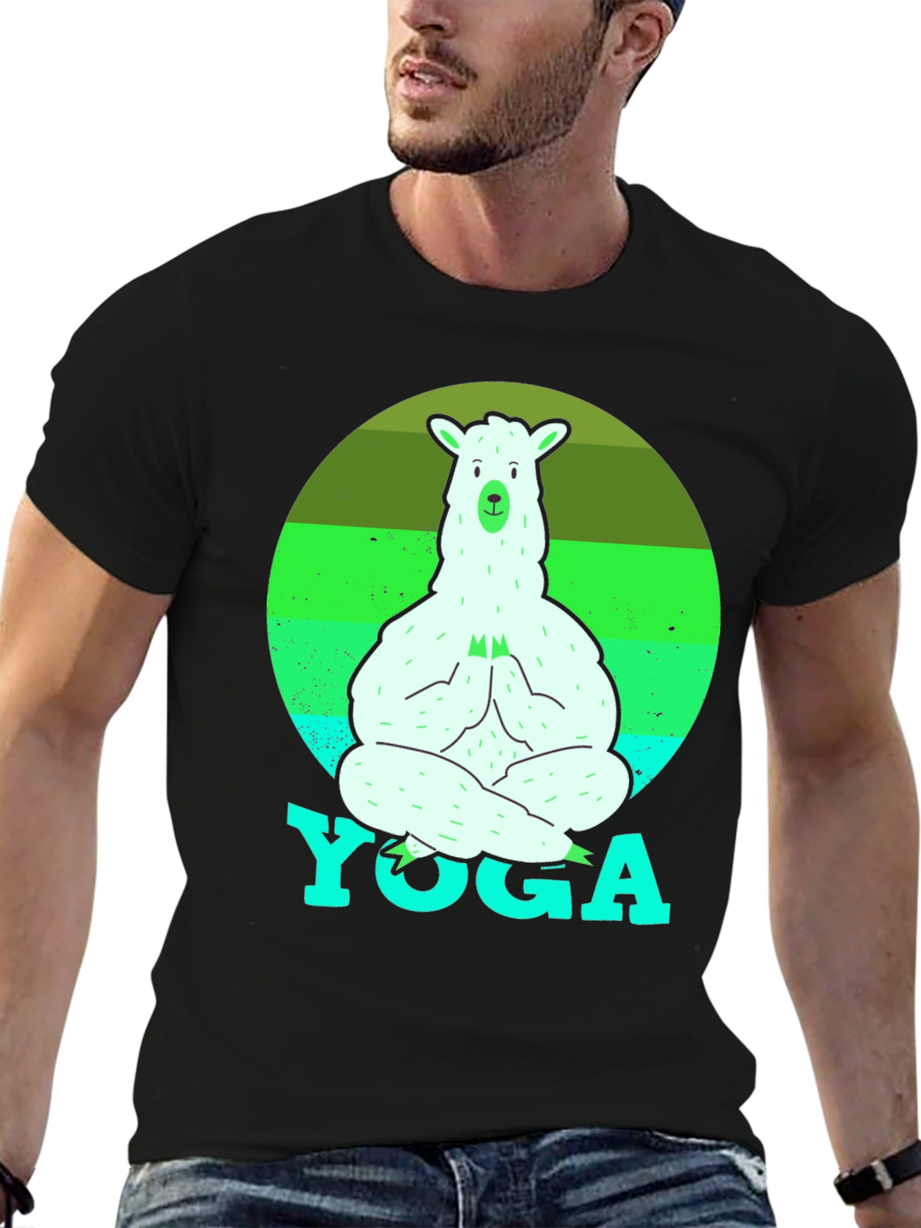 Yoga Llama Mens T-Shirt