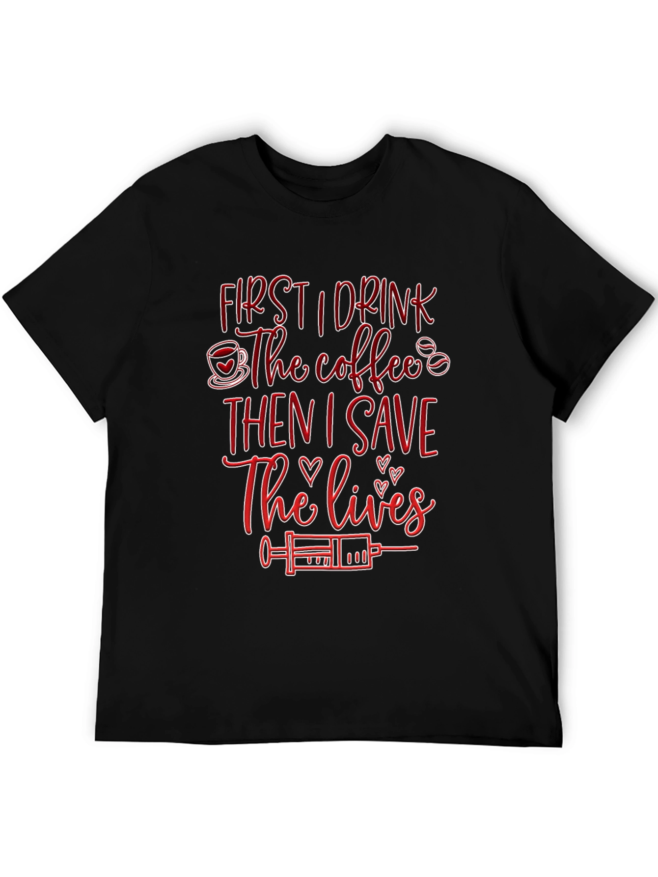 Nurse Coffee Save Lives Black T-Shirt