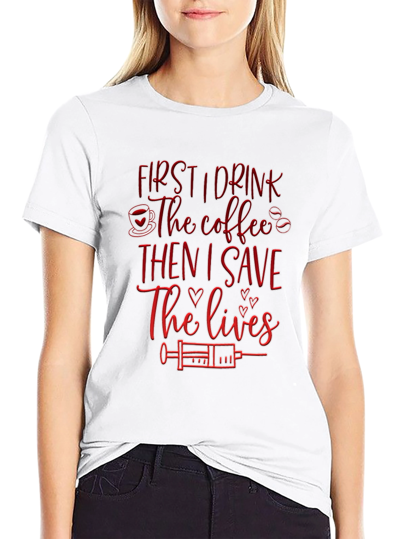 Nurse Coffee Save Lives Black T-Shirt