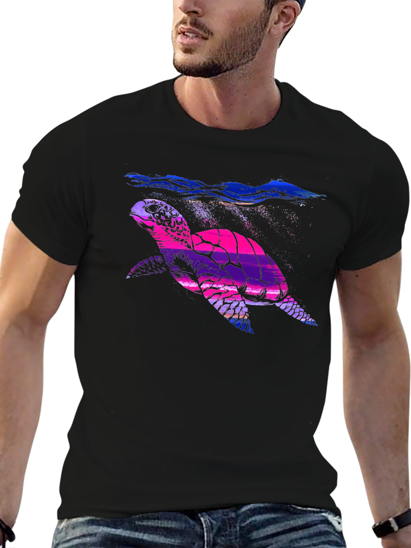 Sea Turtle Graphic Tee - Vibrant Ocean Print