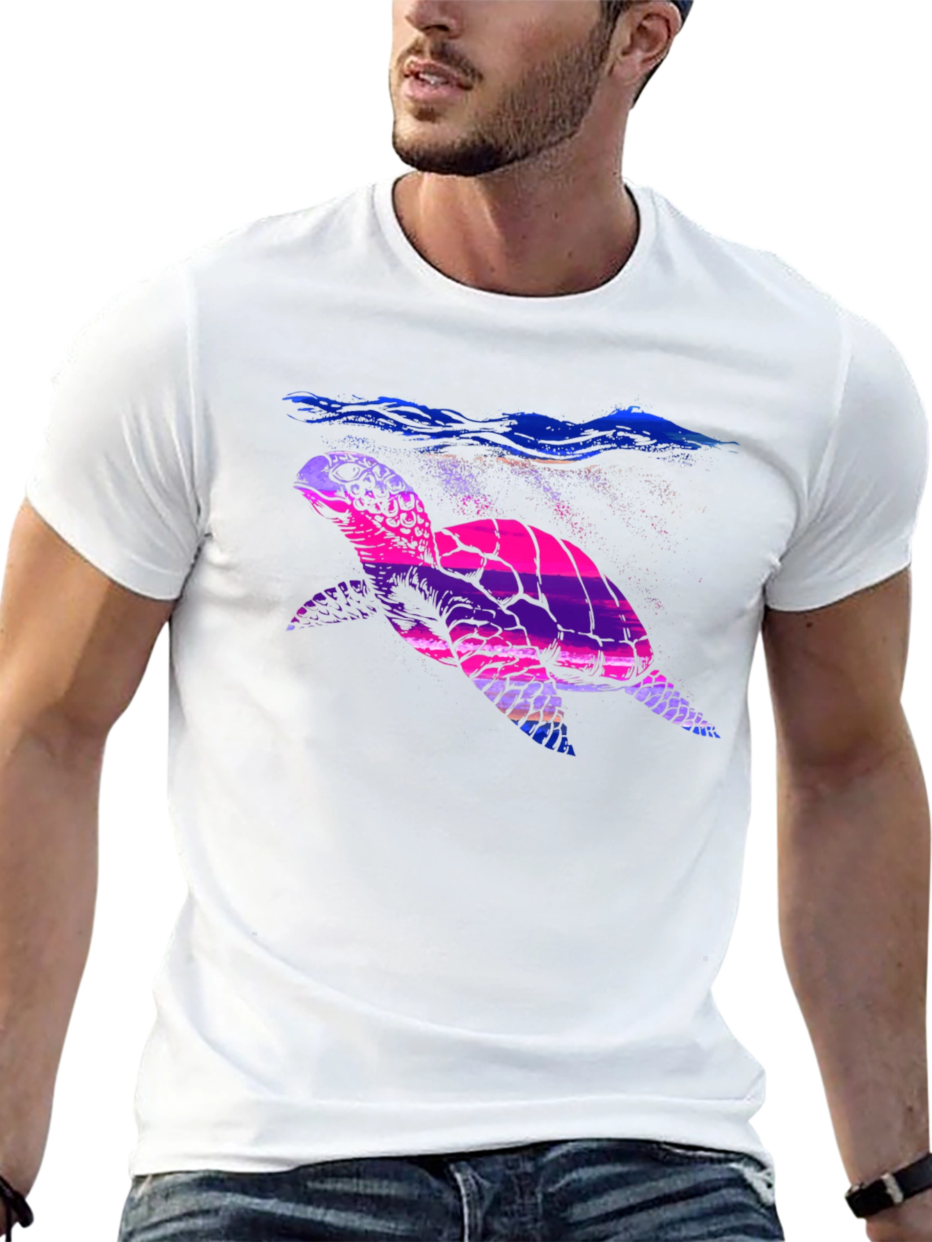 Sea Turtle Graphic Tee - Vibrant Ocean Print