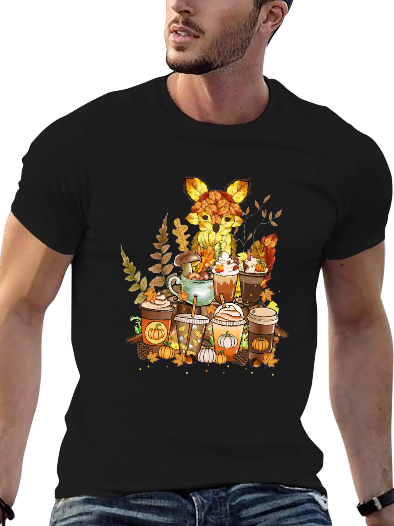 Autumn Fox Coffee Lover T-Shirt