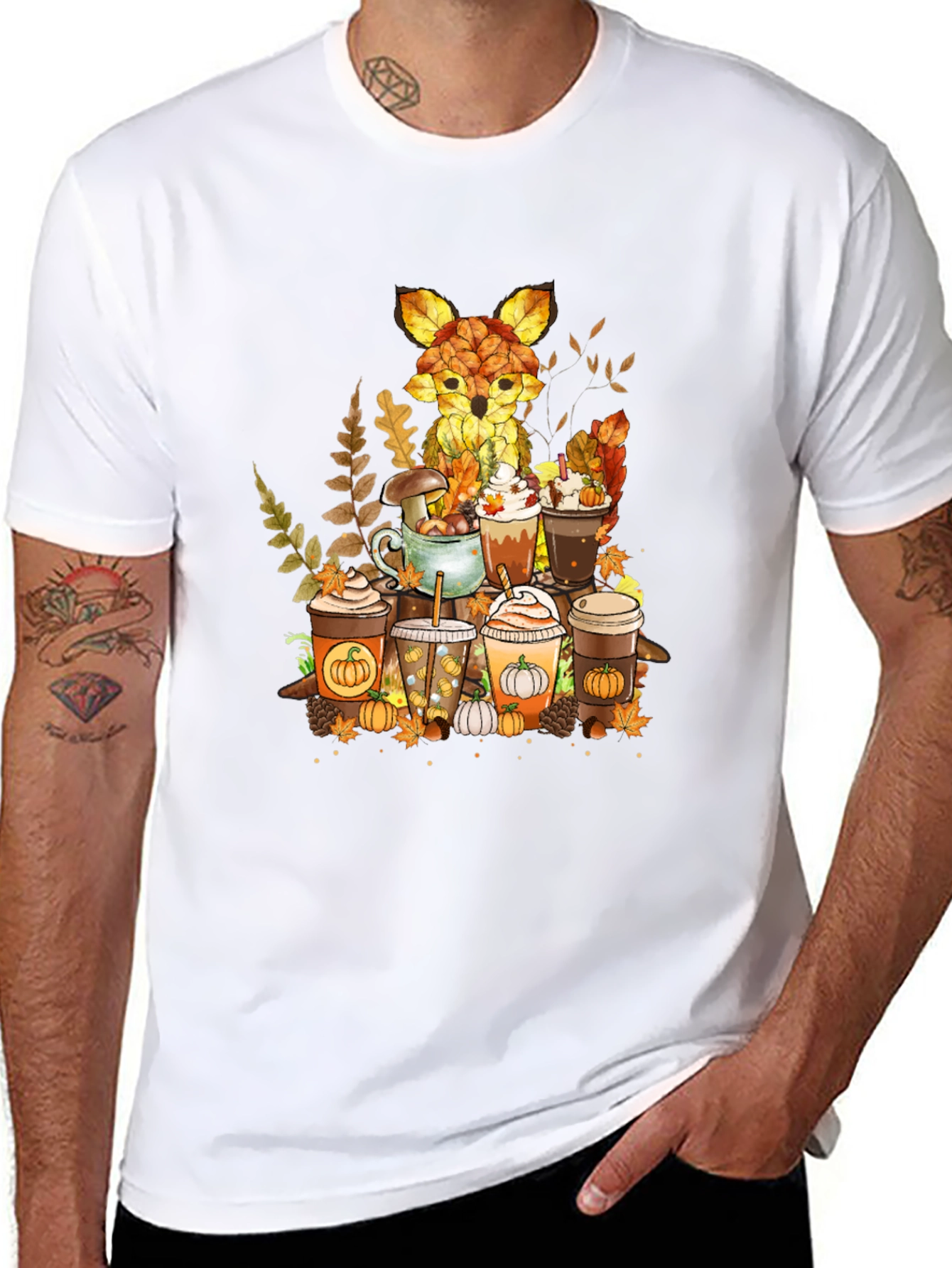 Autumn Fox Coffee Lover T-Shirt