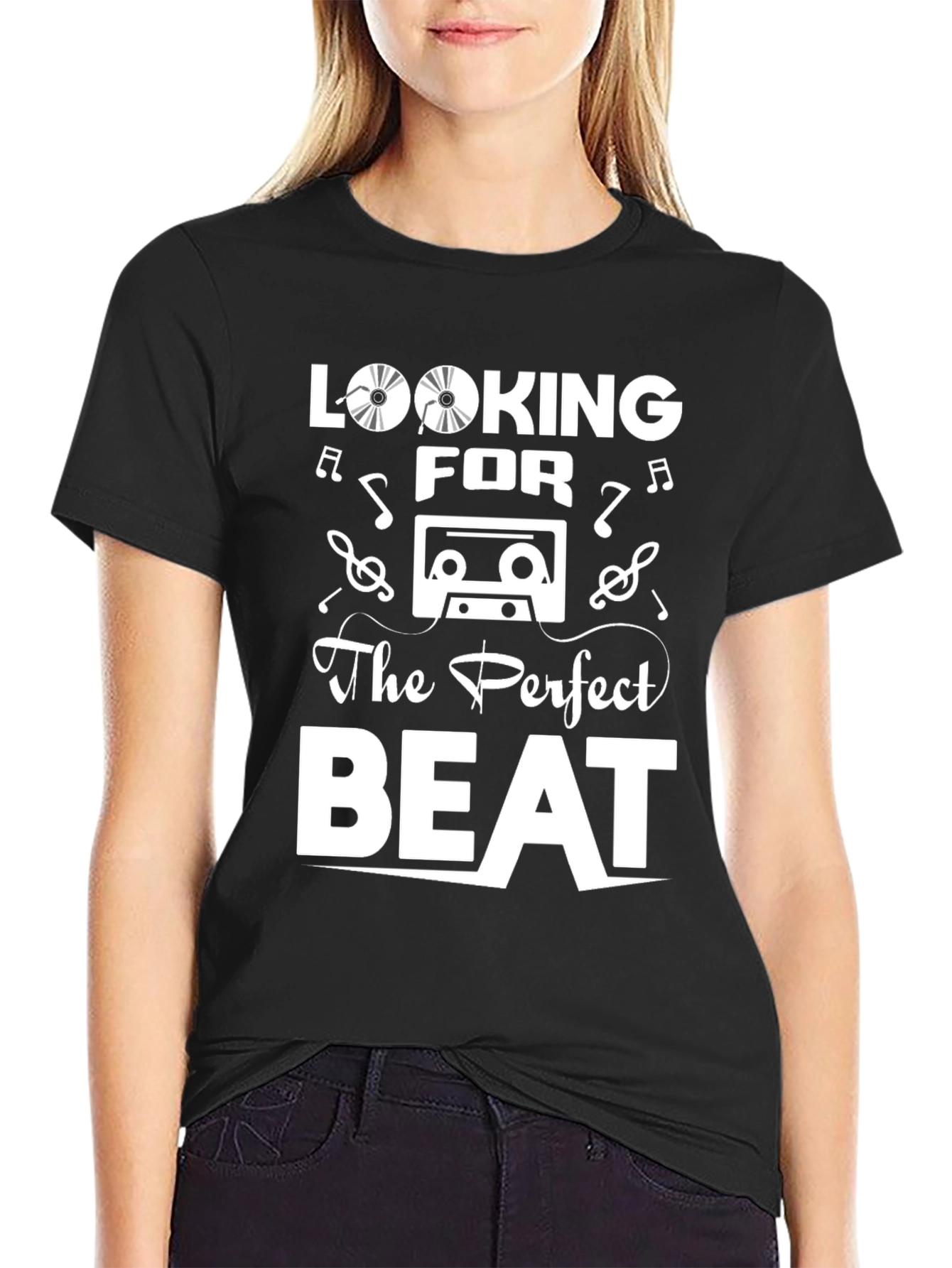 Looking for the Perfect Beat Black T-Shirt