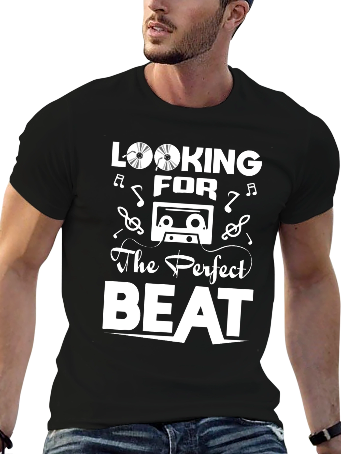 Looking for the Perfect Beat Black T-Shirt