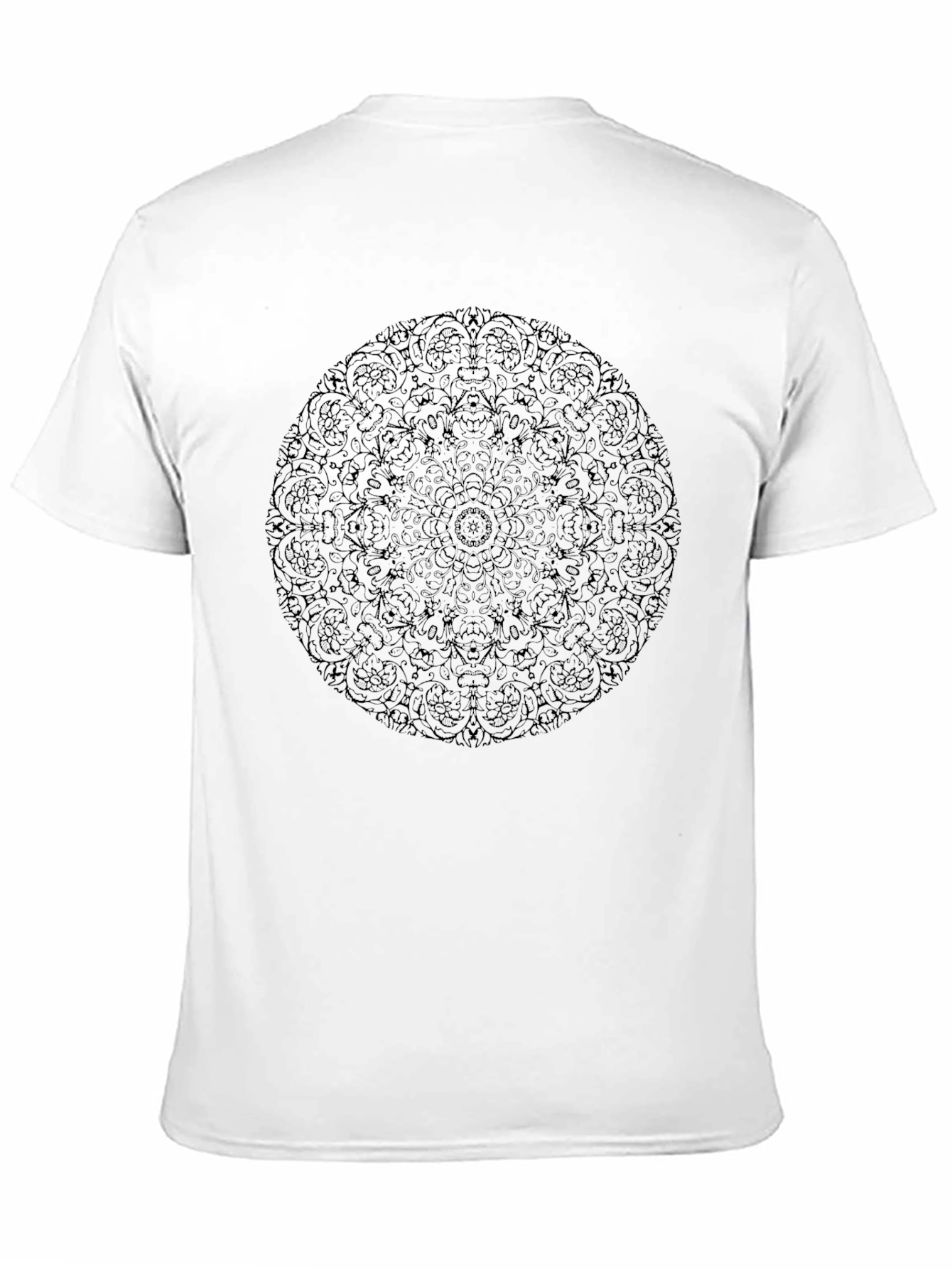 Mens Black Mandala Print T-Shirt - Casual Style