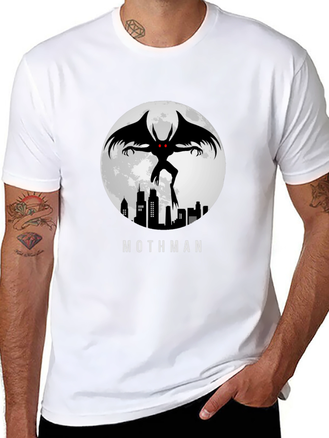 Mothman T-Shirt - City Silhouette - Graphic Tee