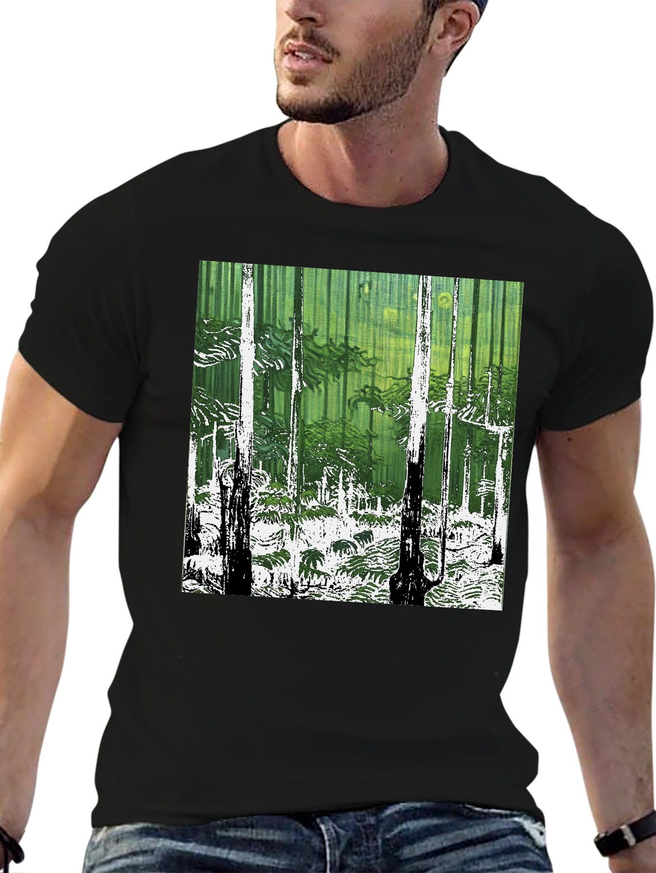 Forest Print Graphic Tee - Nature Lovers Style