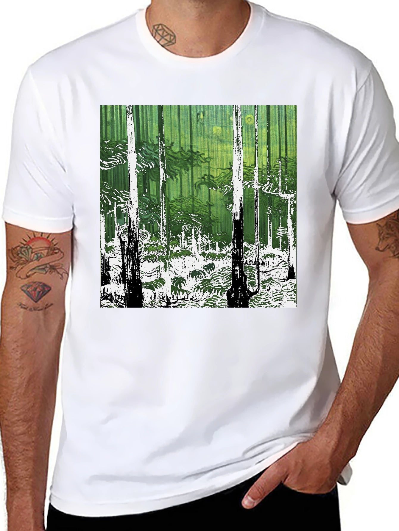 Forest Print Graphic Tee - Nature Lovers Style
