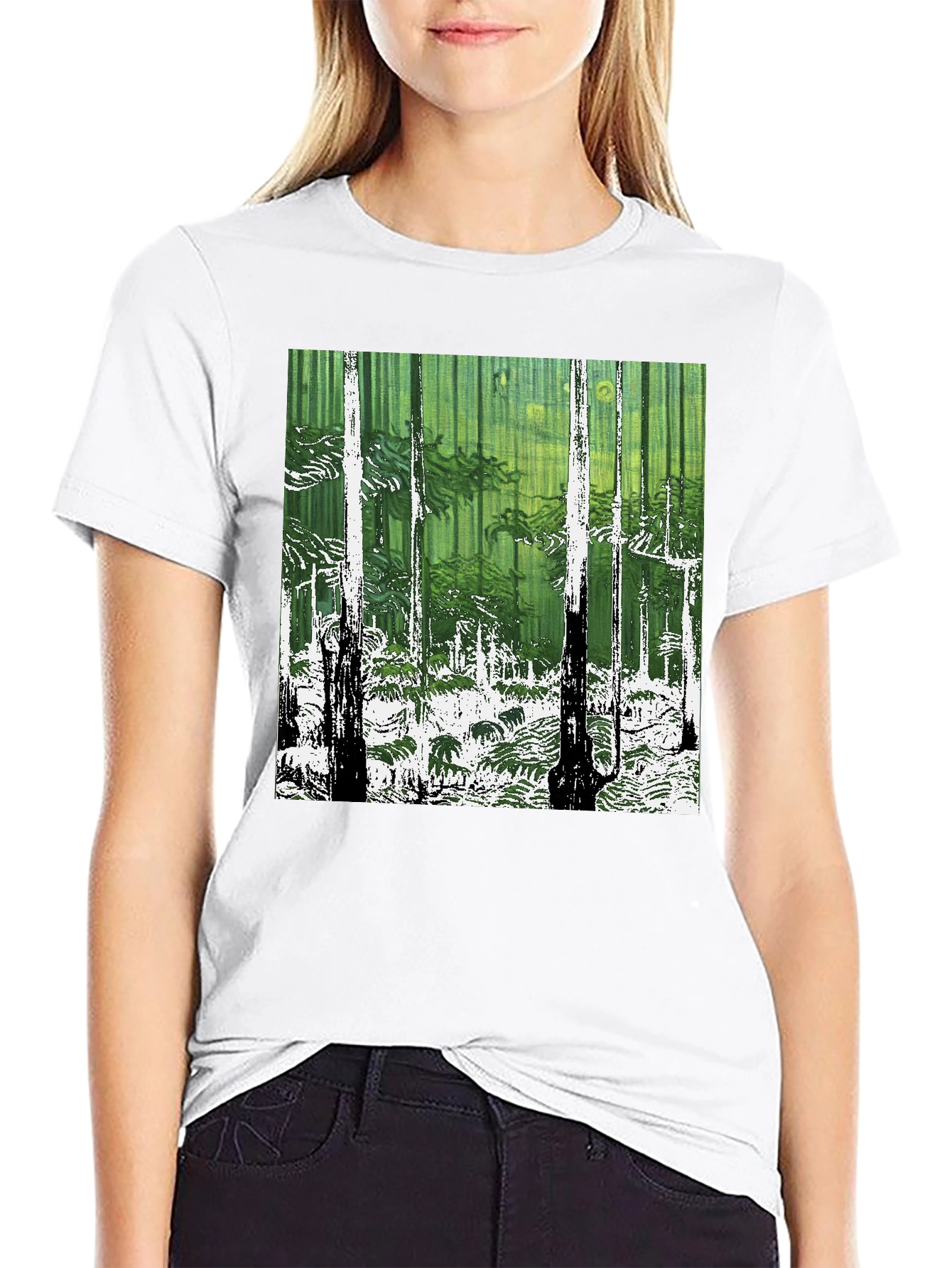 Forest Print Graphic Tee - Nature Lovers Style