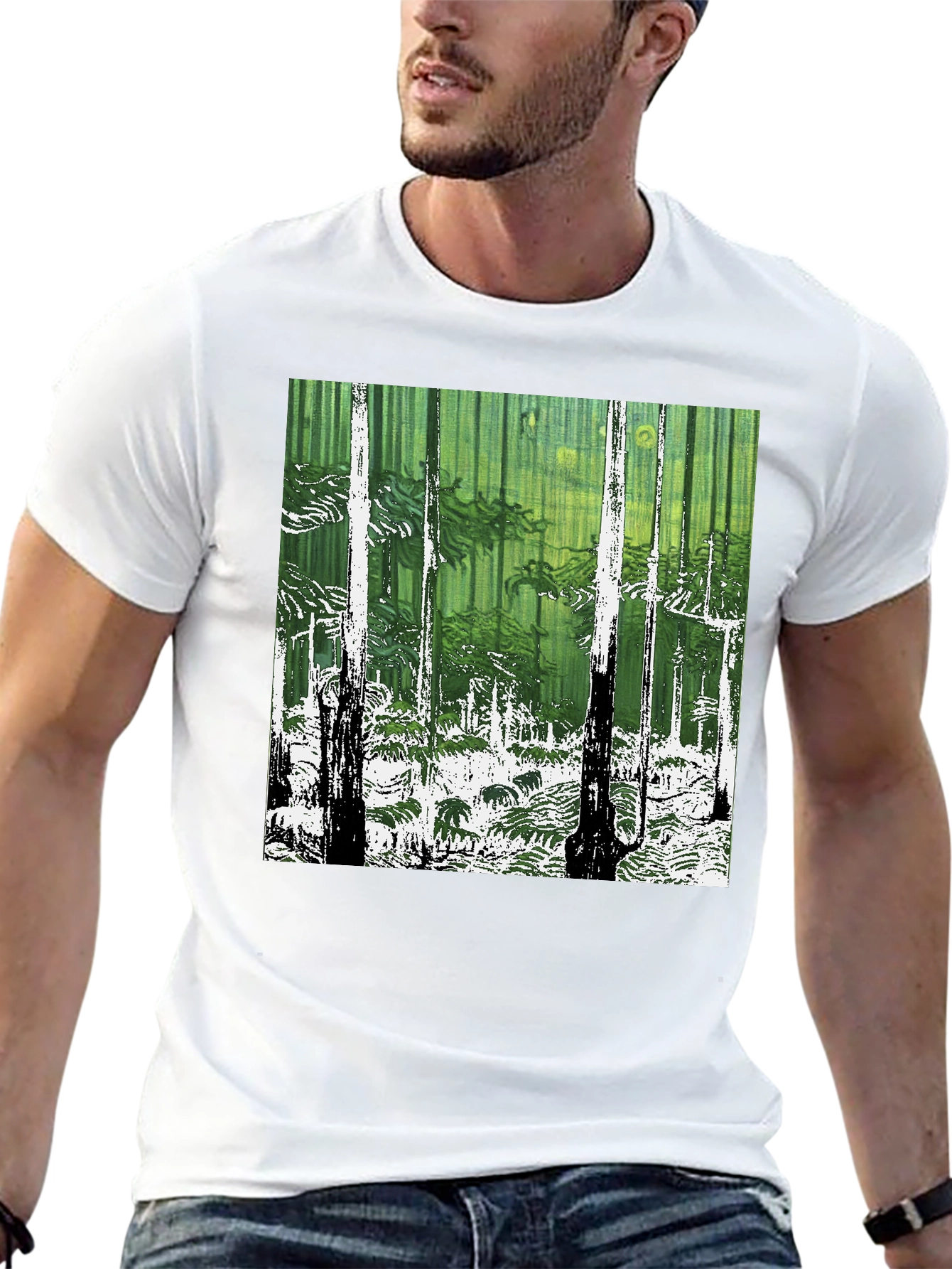 Forest Print Graphic Tee - Nature Lovers Style