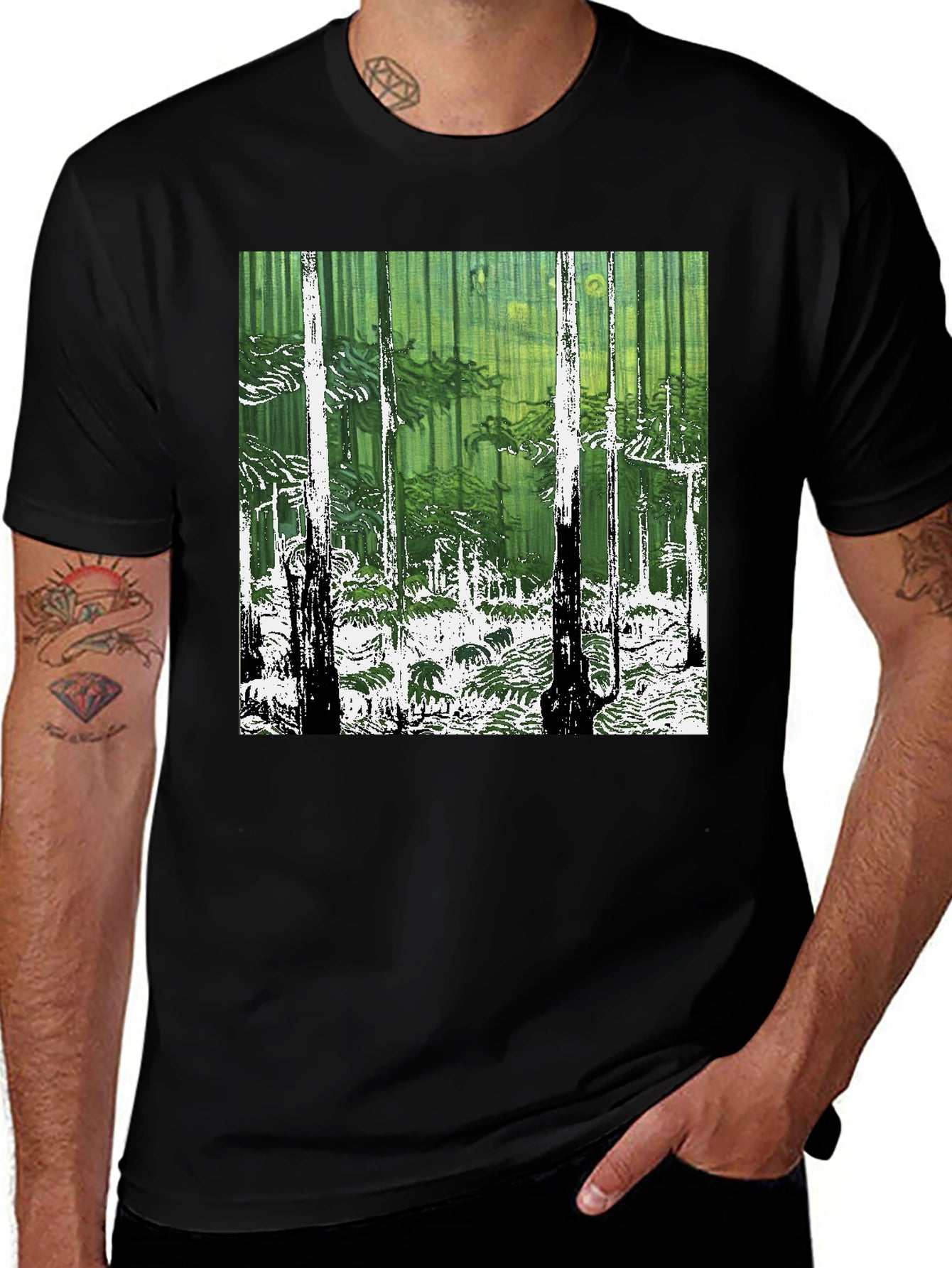 Forest Print Graphic Tee - Nature Lovers Style
