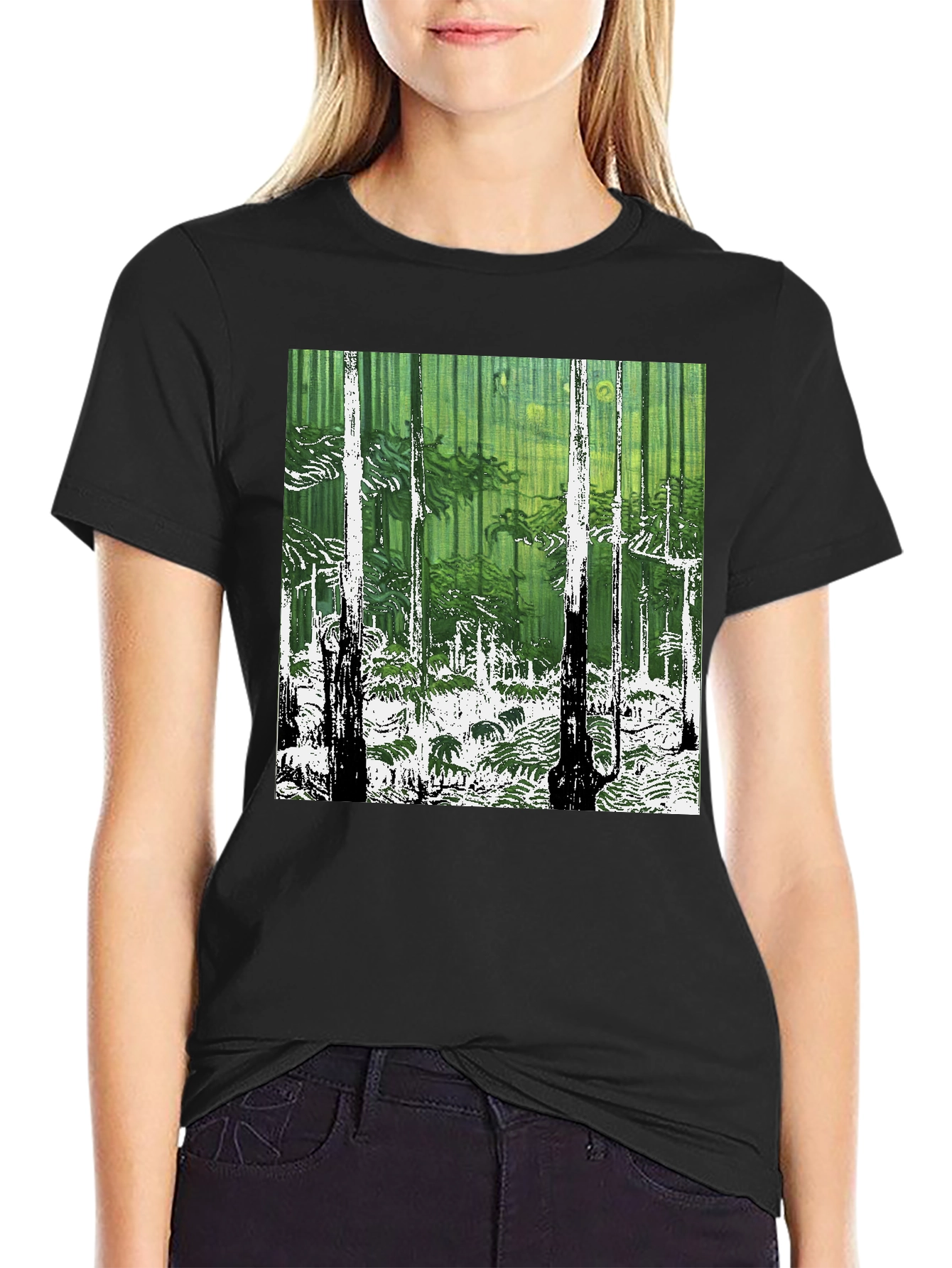 Forest Print Graphic Tee - Nature Lovers Style