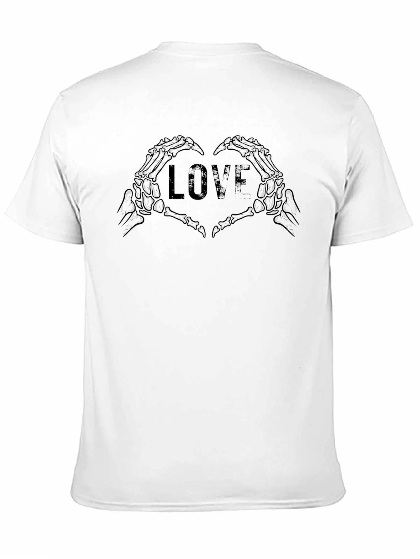 Skeleton Hand Love Heart Graphic Tee - Black