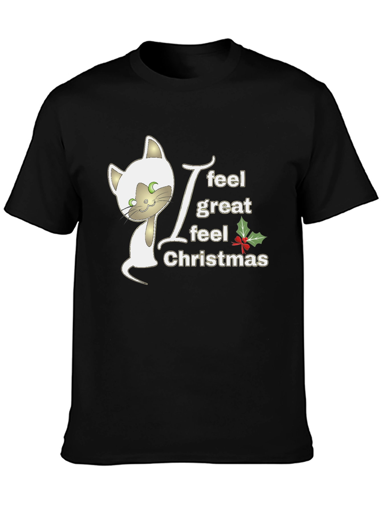 Christmas Cat T-Shirt - Holiday Spirit Wear