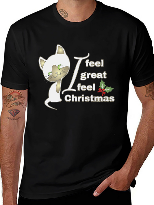 Christmas Cat T-Shirt - Holiday Spirit Wear