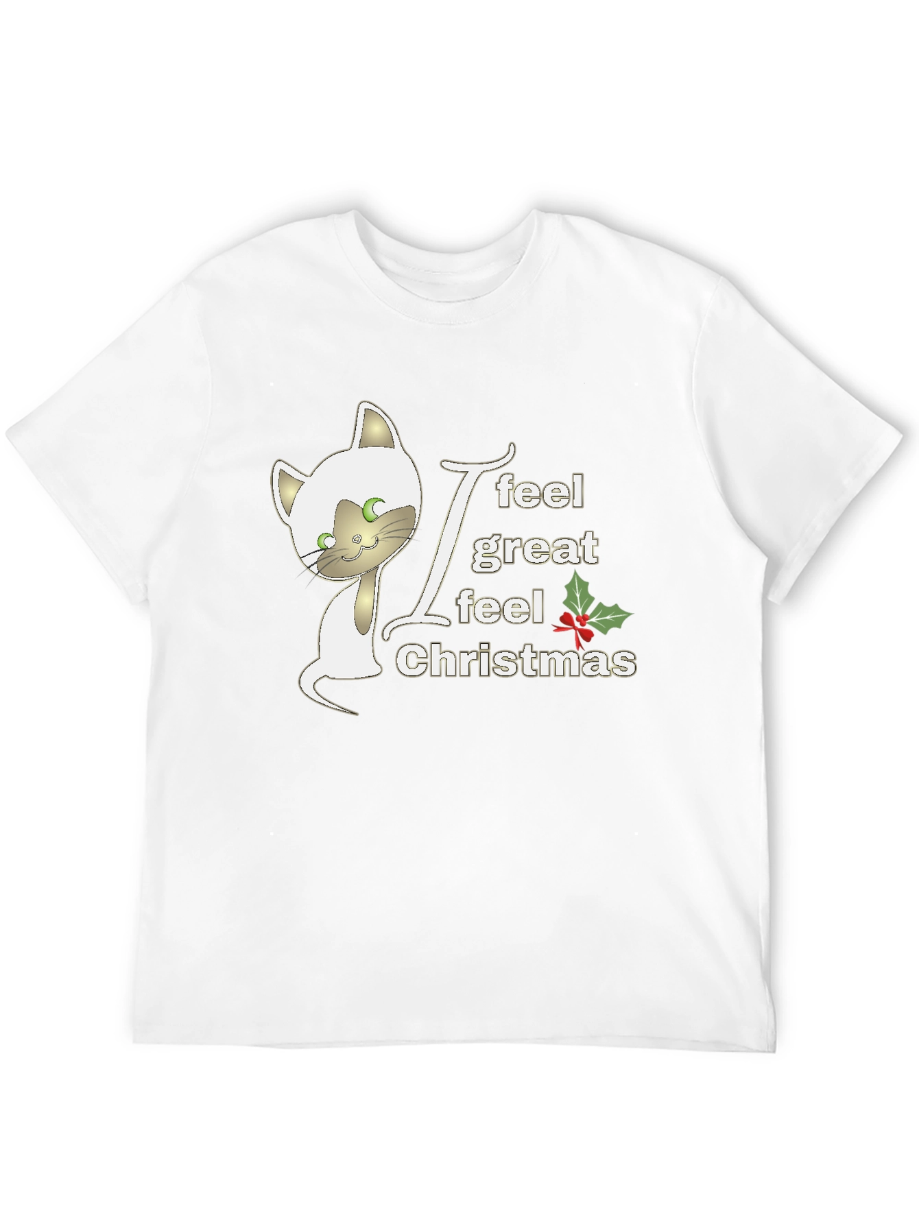 Christmas Cat T-Shirt - Holiday Spirit Wear