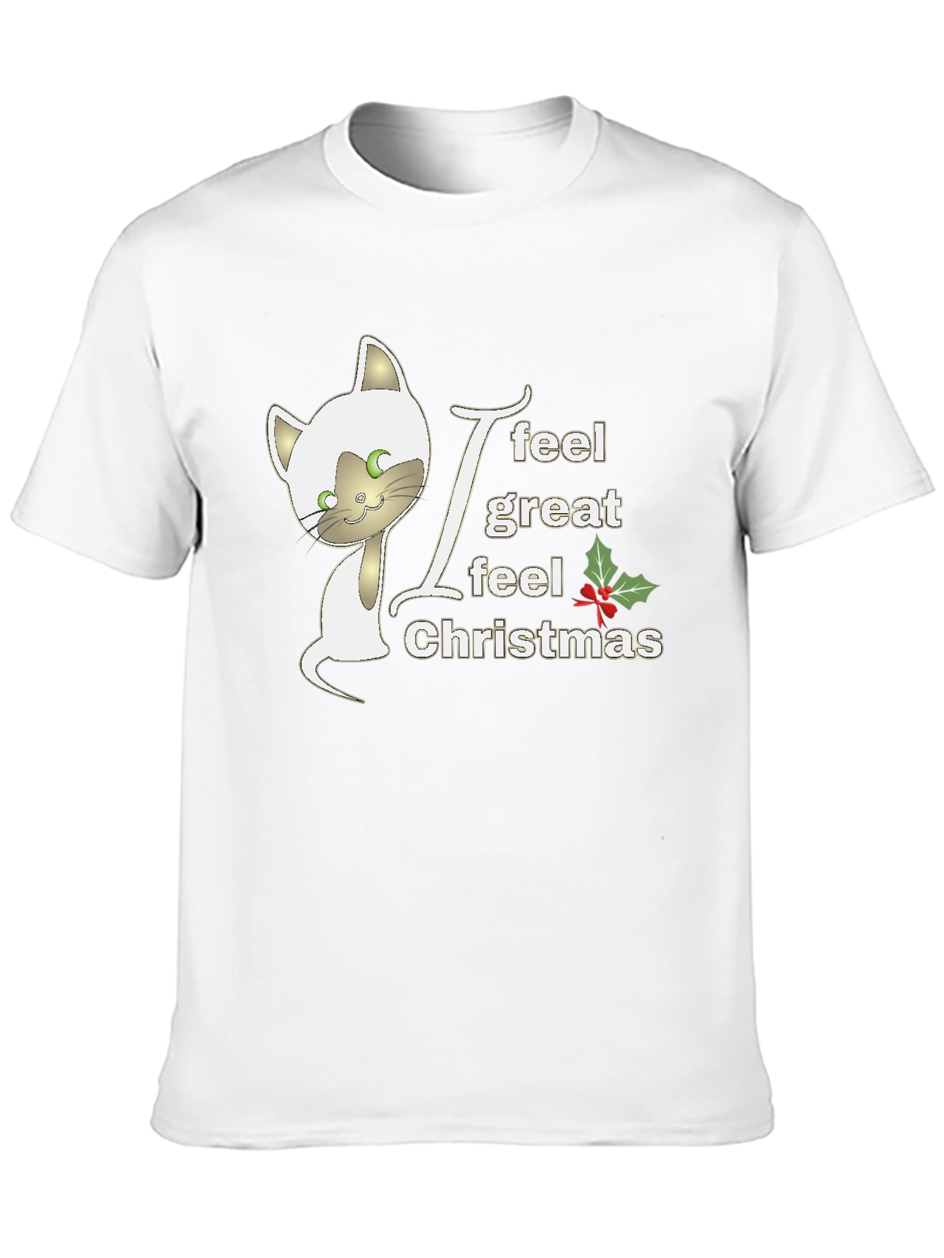 Christmas Cat T-Shirt - Holiday Spirit Wear
