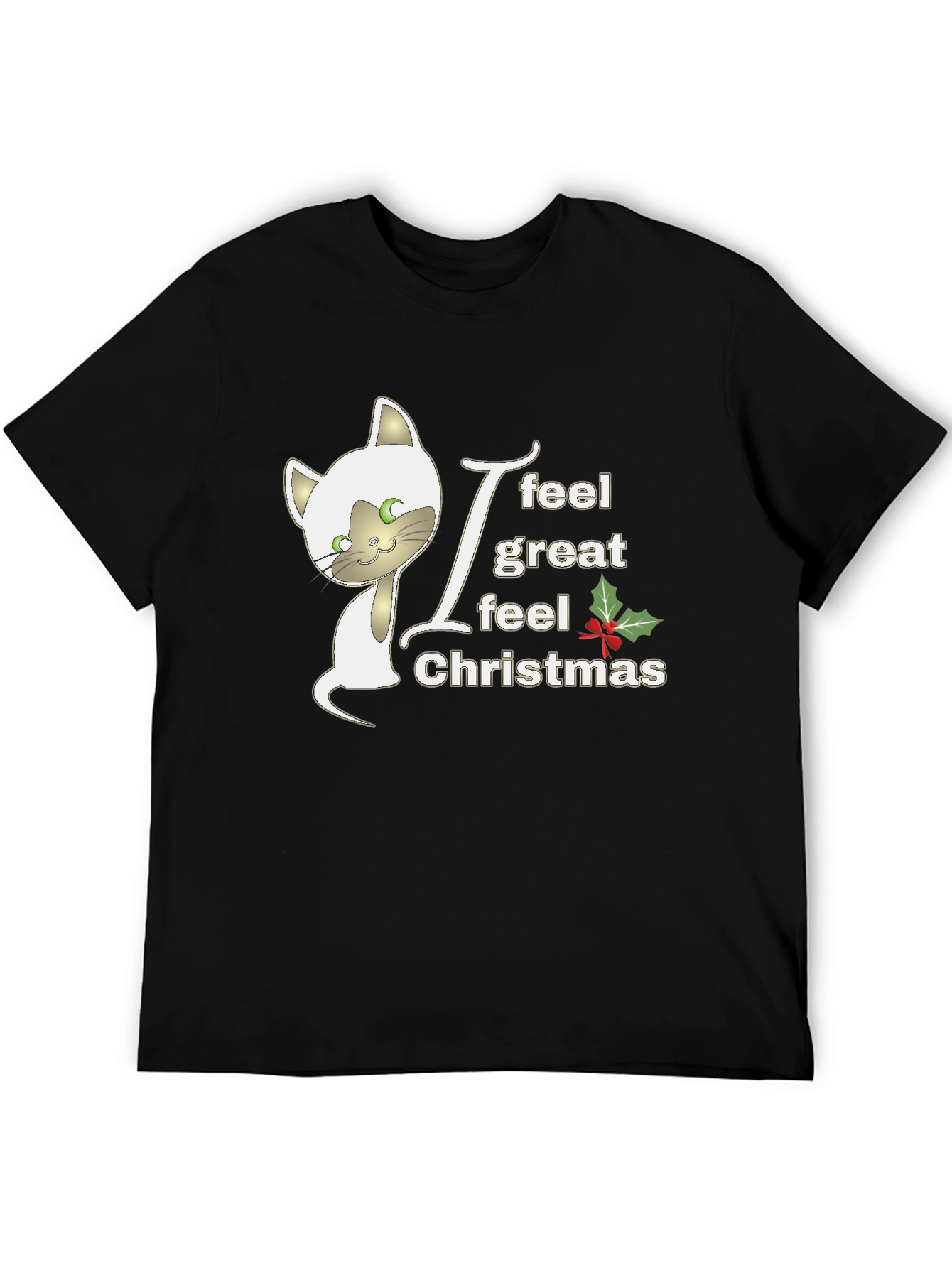 Christmas Cat T-Shirt - Holiday Spirit Wear