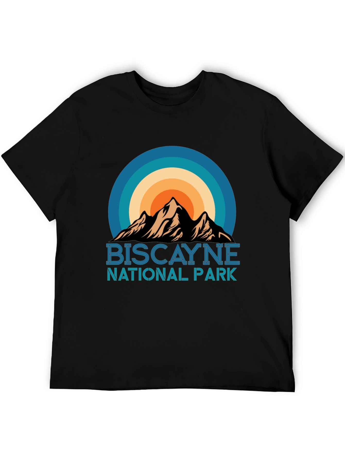 Biscayne National Park T-Shirt - Retro Sunset Mountain Design
