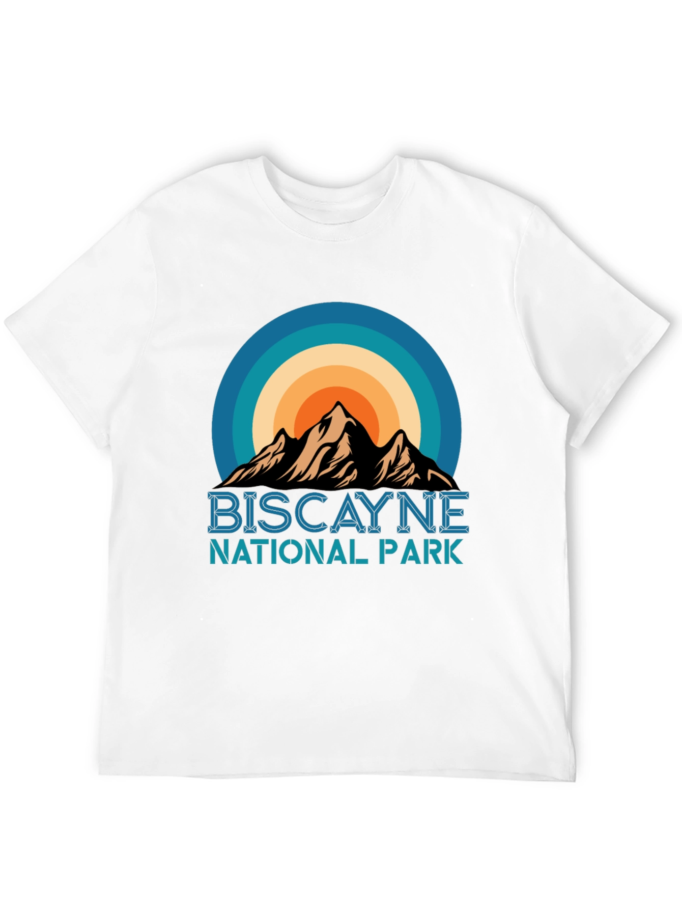 Biscayne National Park T-Shirt - Retro Sunset Mountain Design