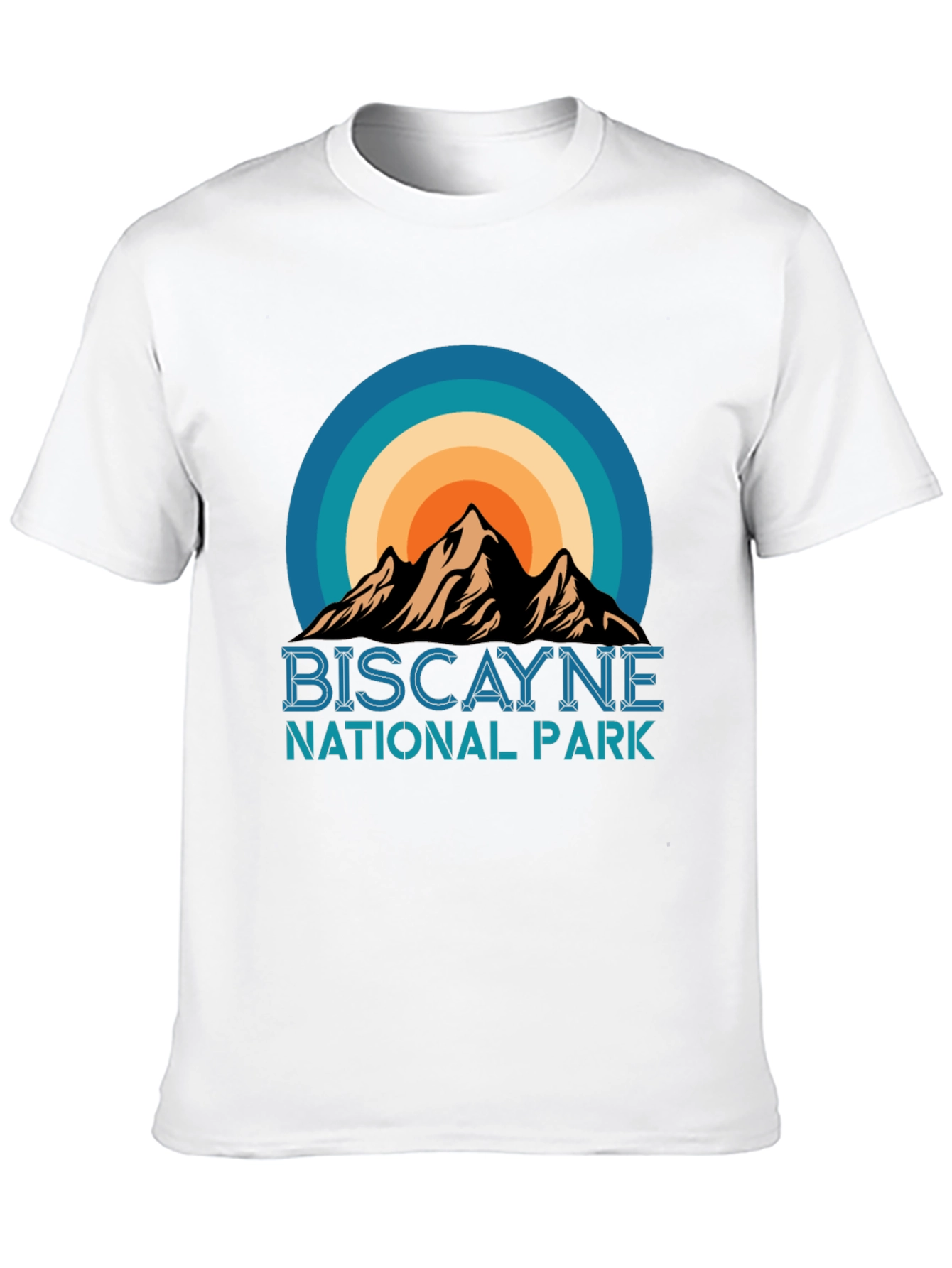 Biscayne National Park T-Shirt - Retro Sunset Mountain Design