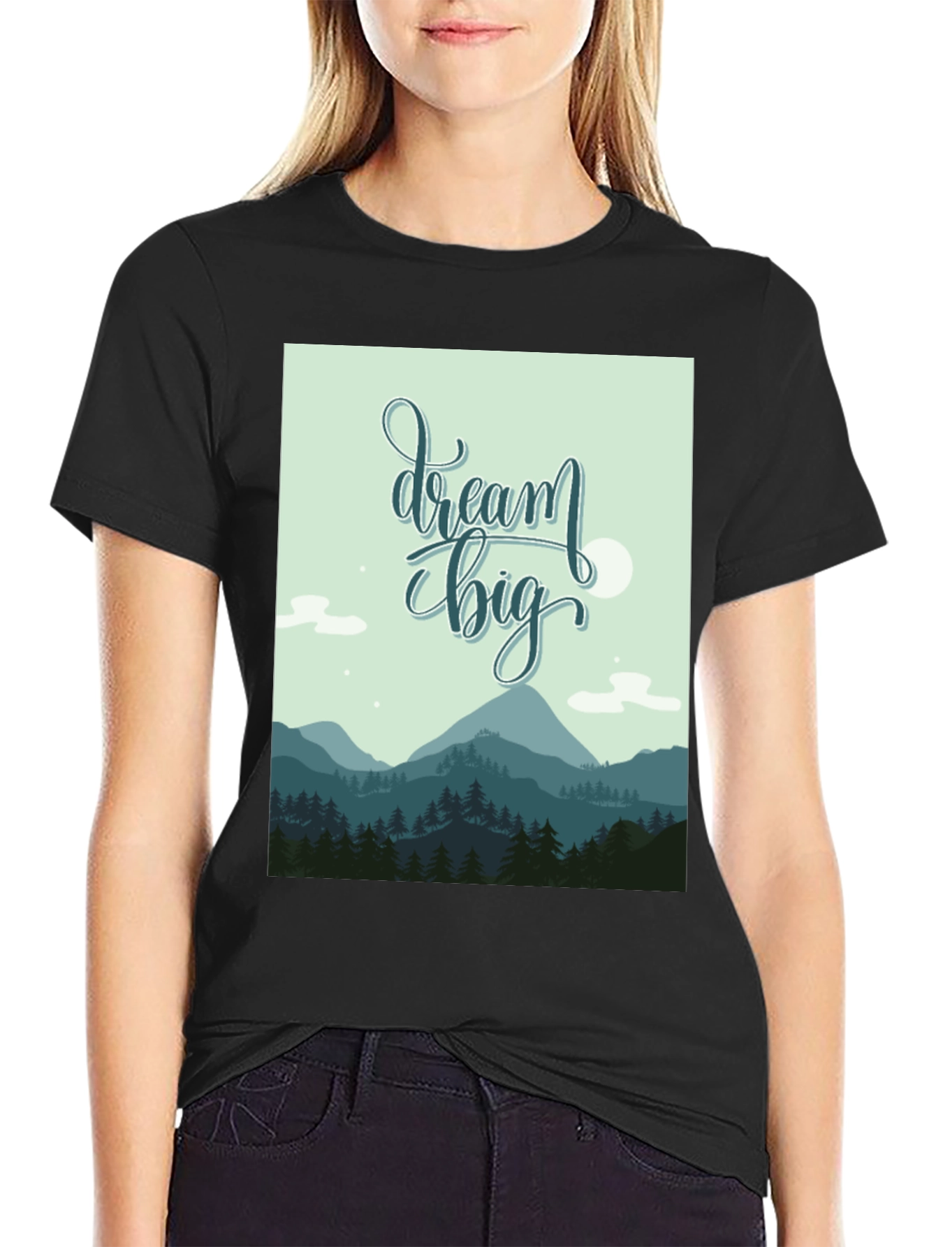 Dream Big Graphic Tee - Inspiring Mountain Design