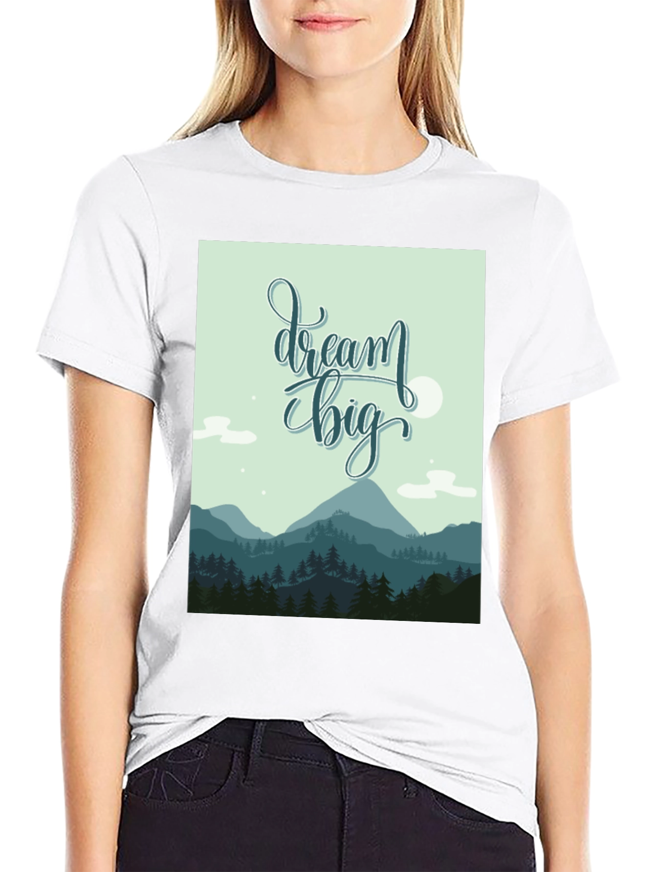 Dream Big Graphic Tee - Inspiring Mountain Design