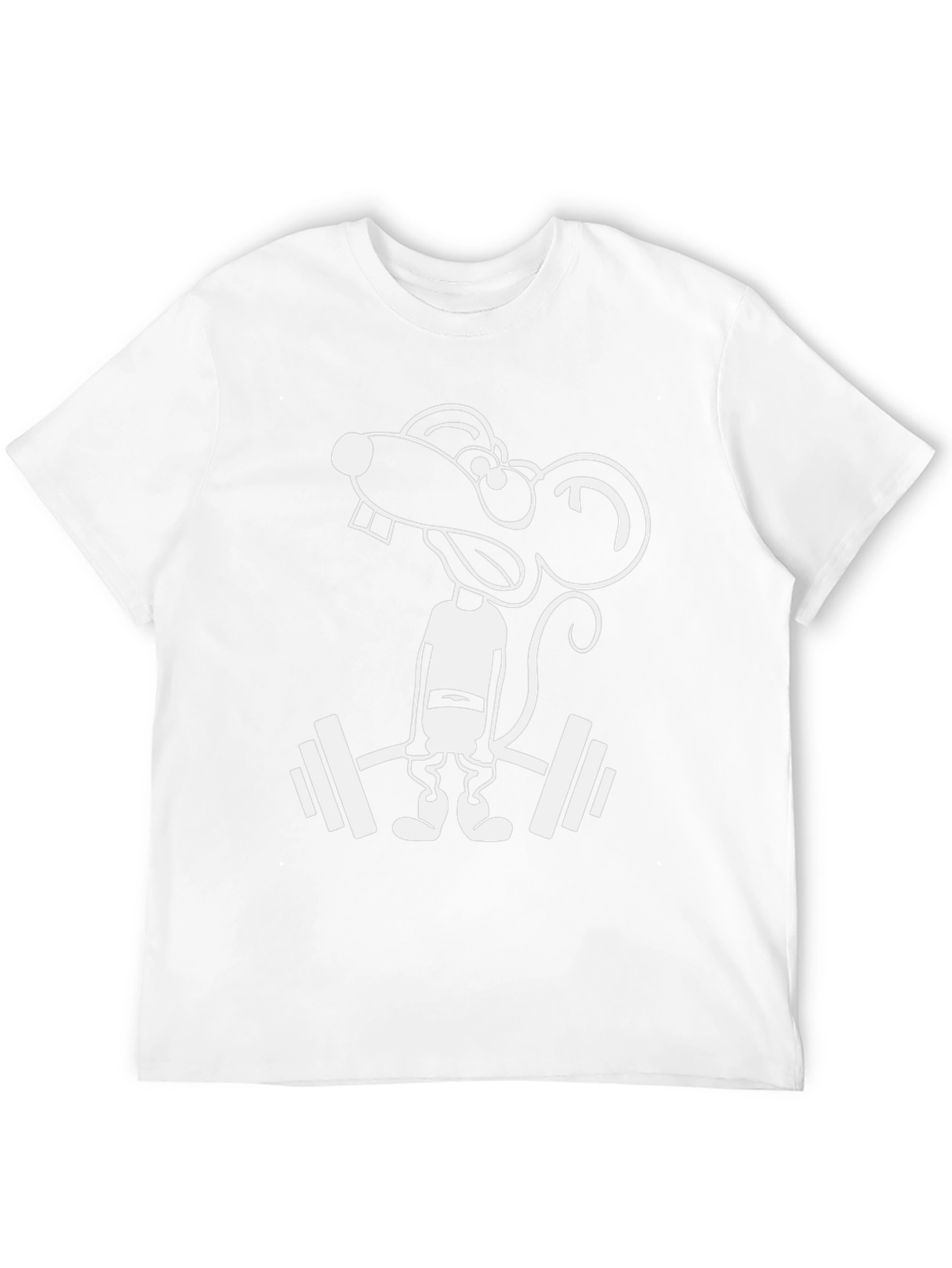 Funny Gym Rat Mouse T-Shirt - Black Cotton Tee