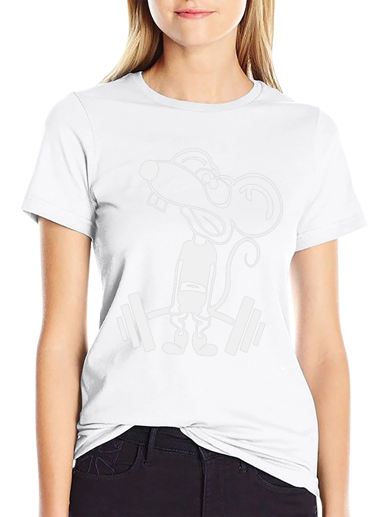 Funny Gym Rat Mouse T-Shirt - Black Cotton Tee