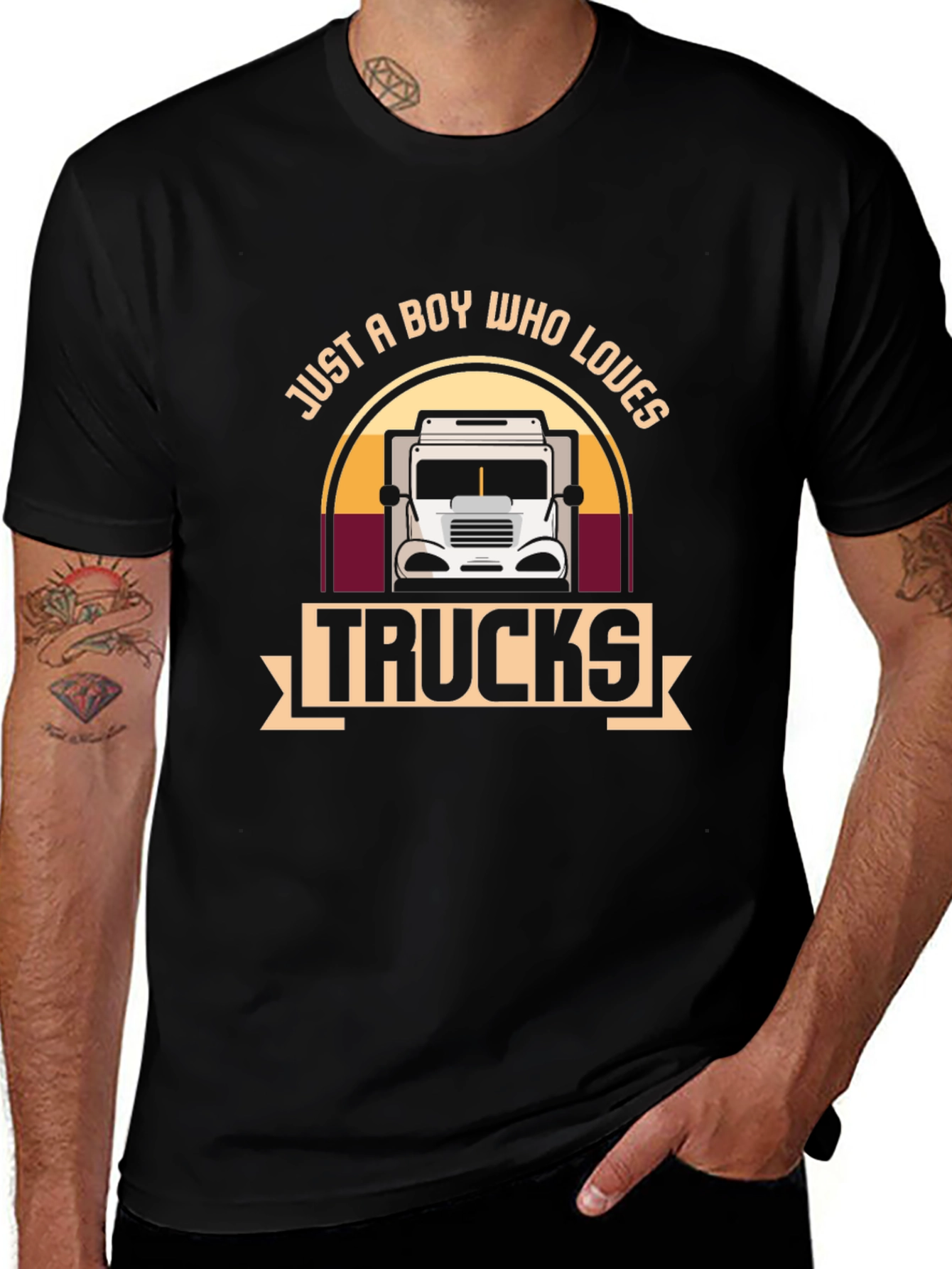 Boy Who Loves Trucks Graphic T-Shirt
