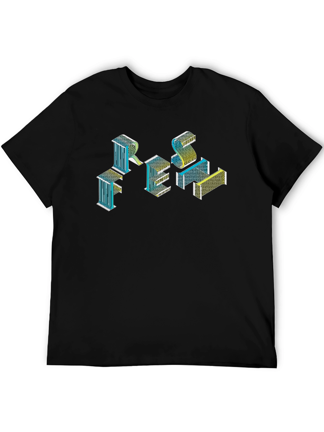 Abstract Isometric Graphic Tee - Black