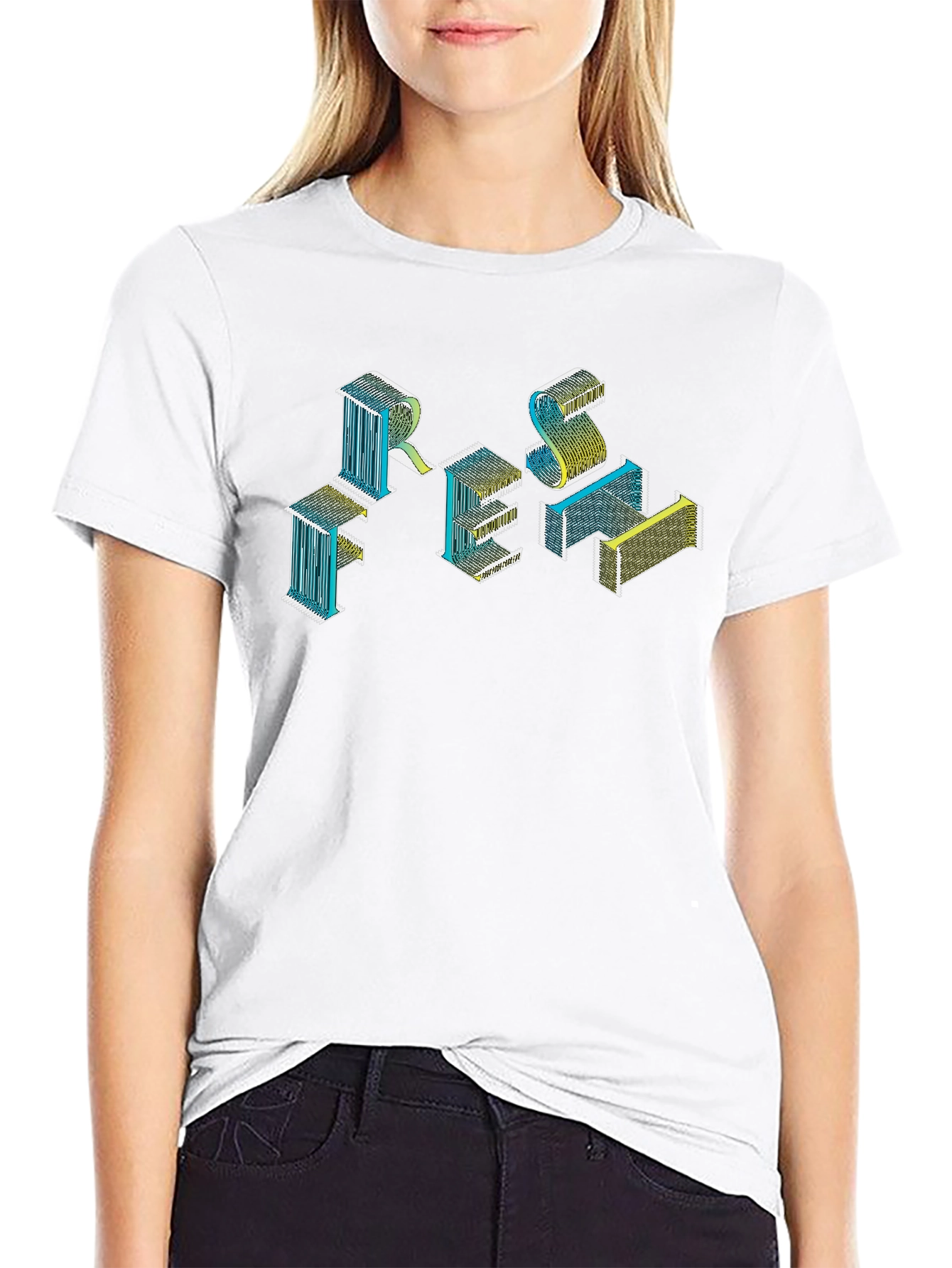 Abstract Isometric Graphic Tee - Black