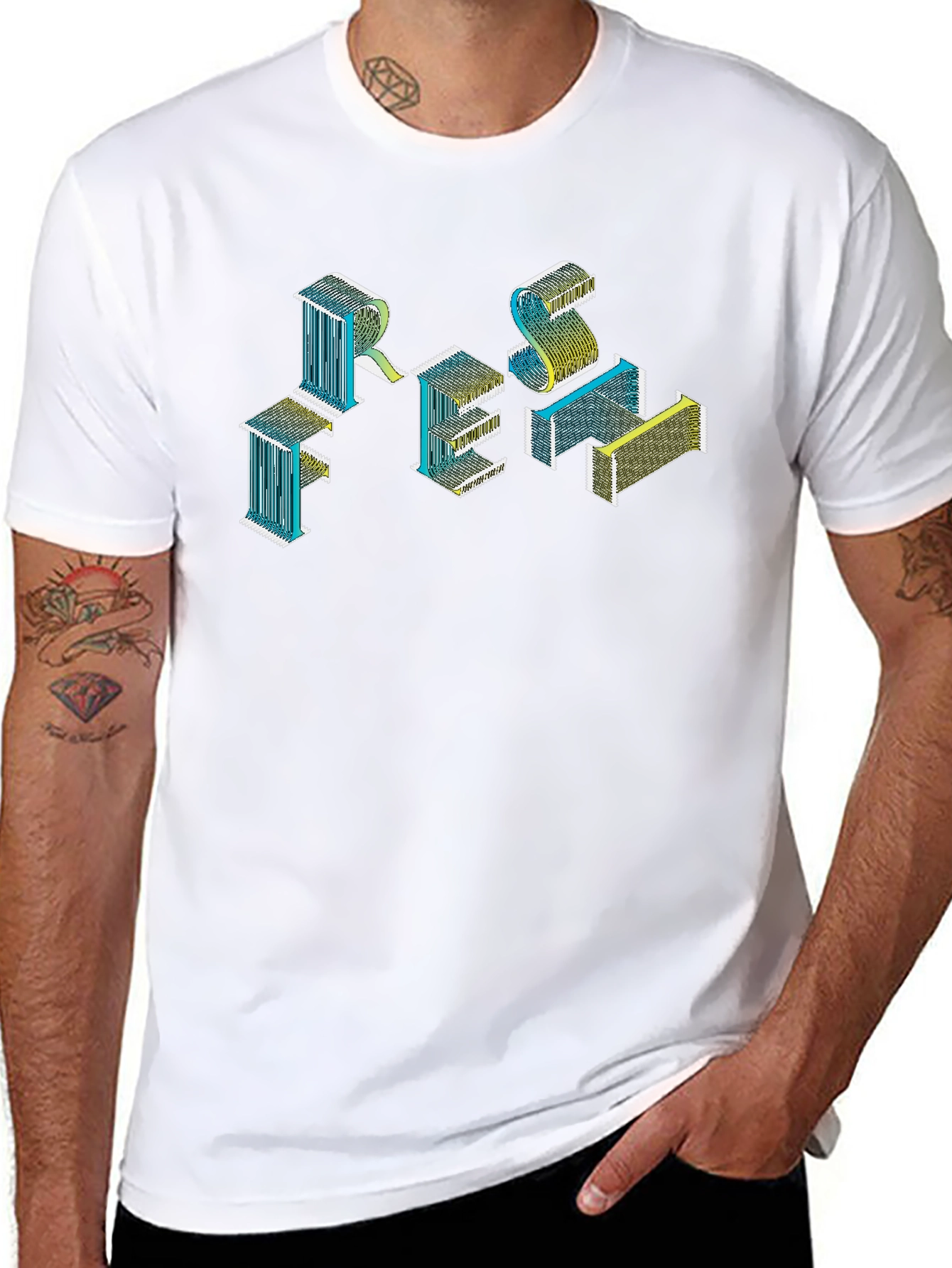 Abstract Isometric Graphic Tee - Black