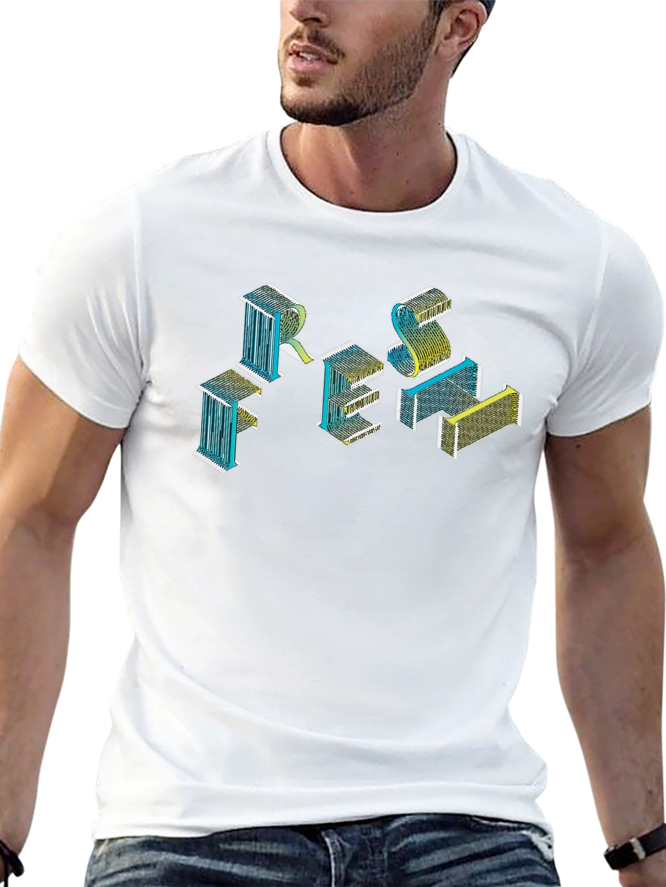 Abstract Isometric Graphic Tee - Black