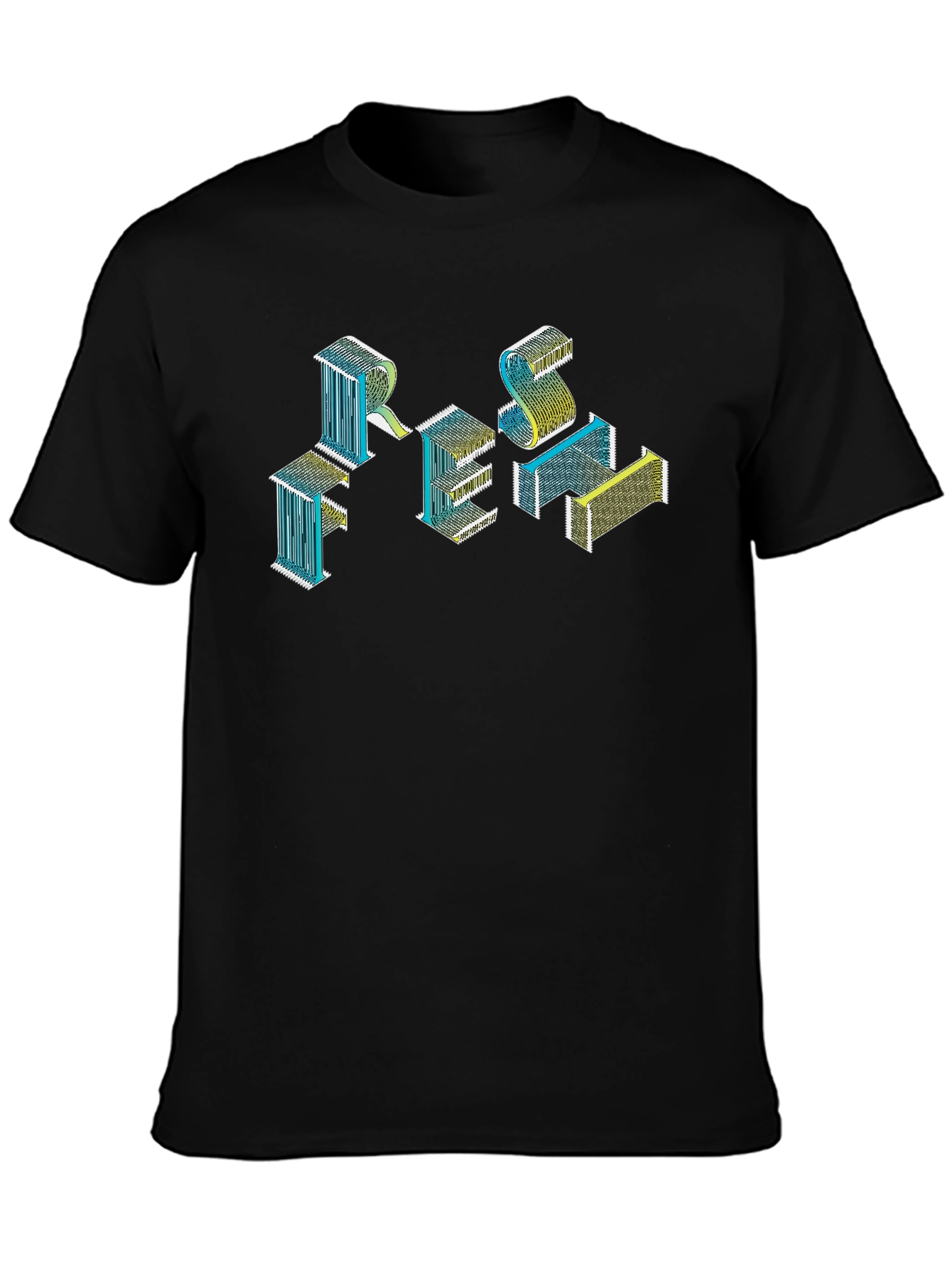 Abstract Isometric Graphic Tee - Black