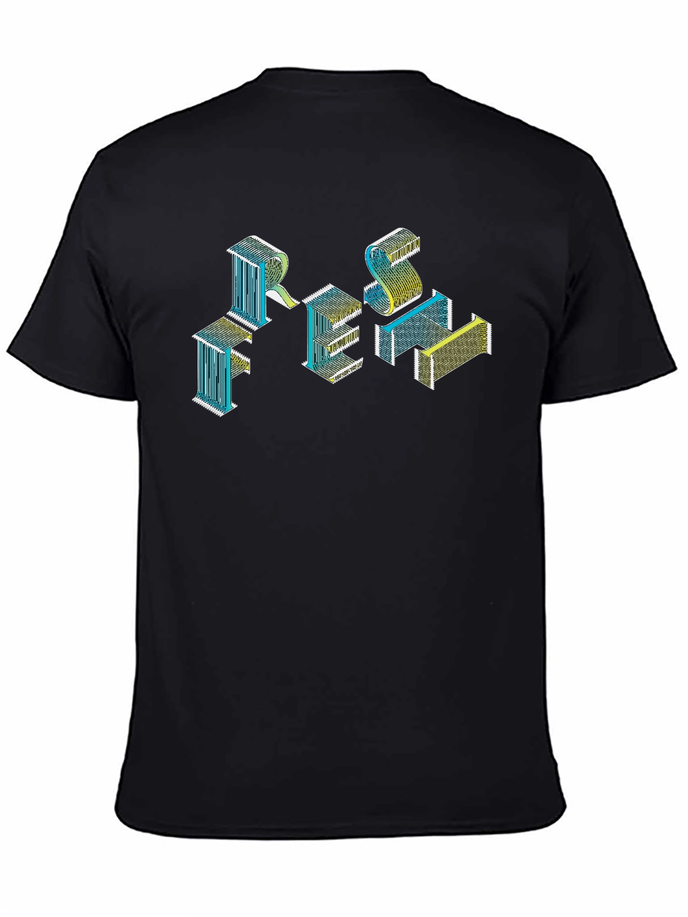 Abstract Isometric Graphic Tee - Black