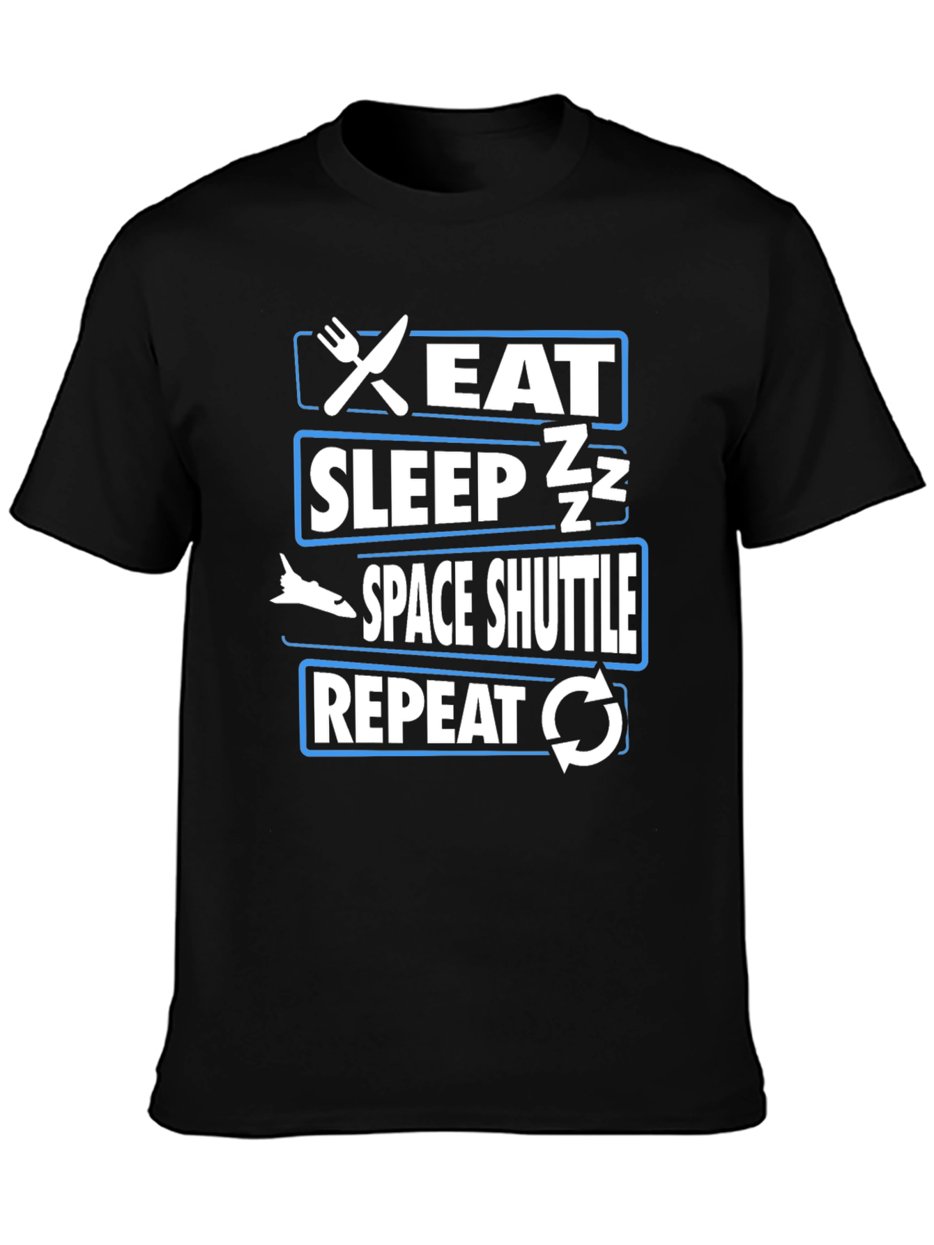 Eat Sleep Space Shuttle Repeat Graphic T-Shirt