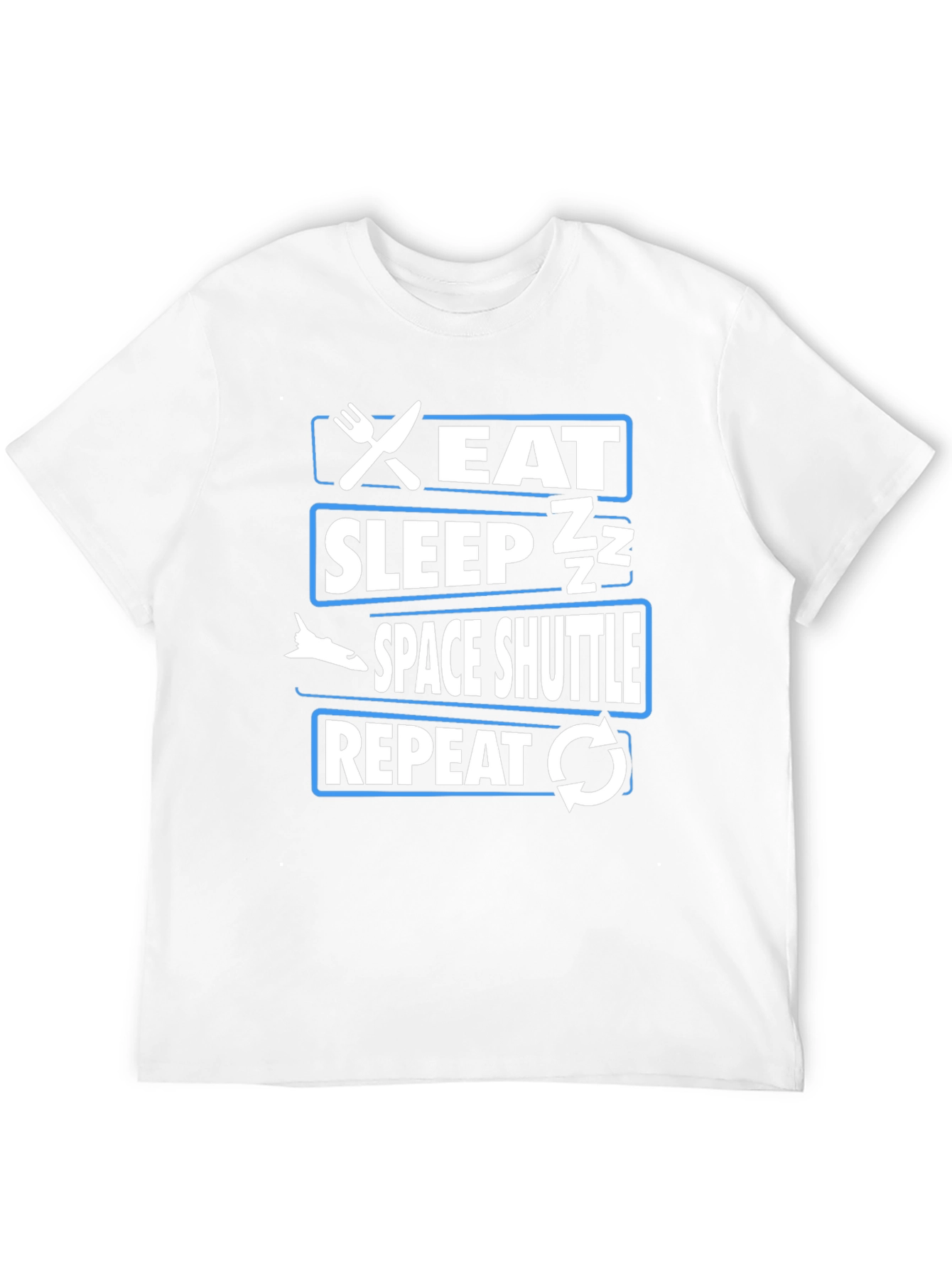 Eat Sleep Space Shuttle Repeat Graphic T-Shirt