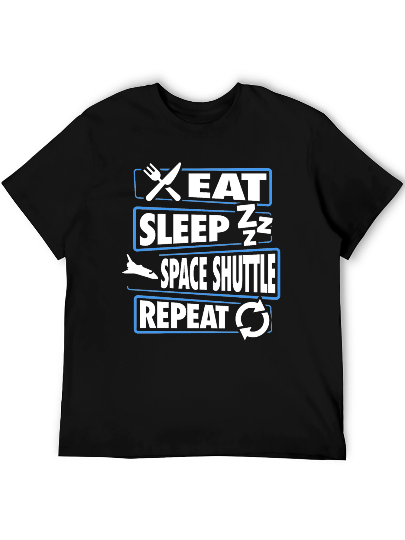 Eat Sleep Space Shuttle Repeat Graphic T-Shirt