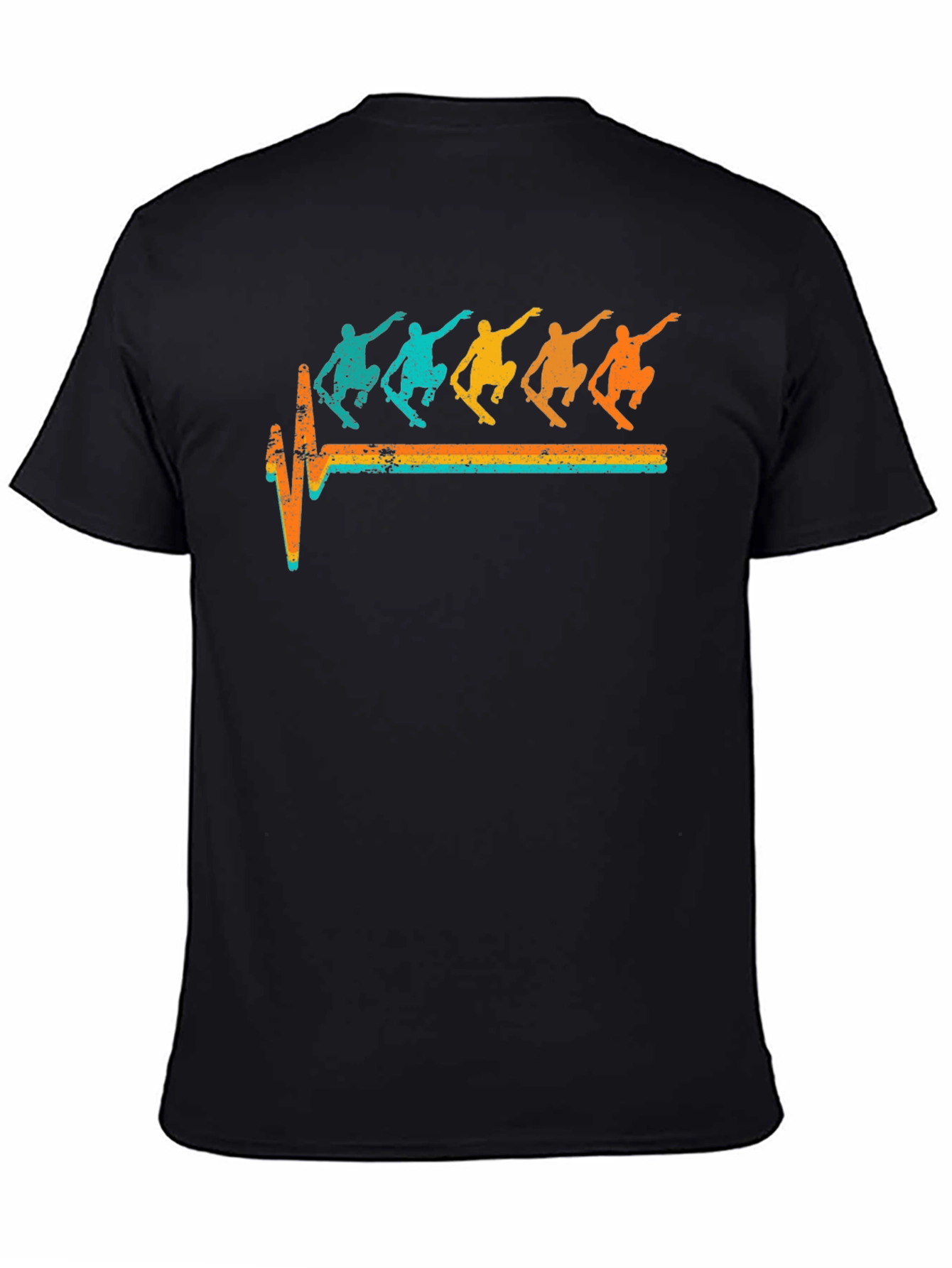 Skateboarding Heartbeat T-Shirt Retro Skater Tee
