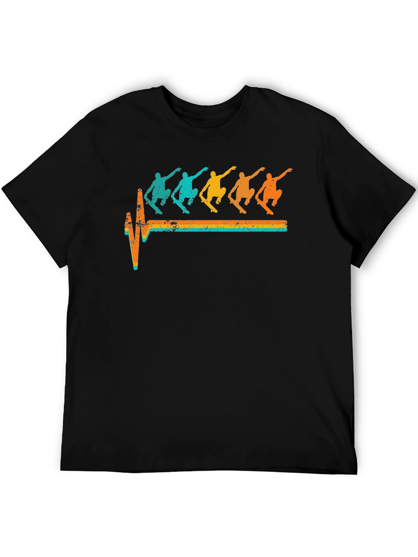 Skateboarding Heartbeat T-Shirt Retro Skater Tee