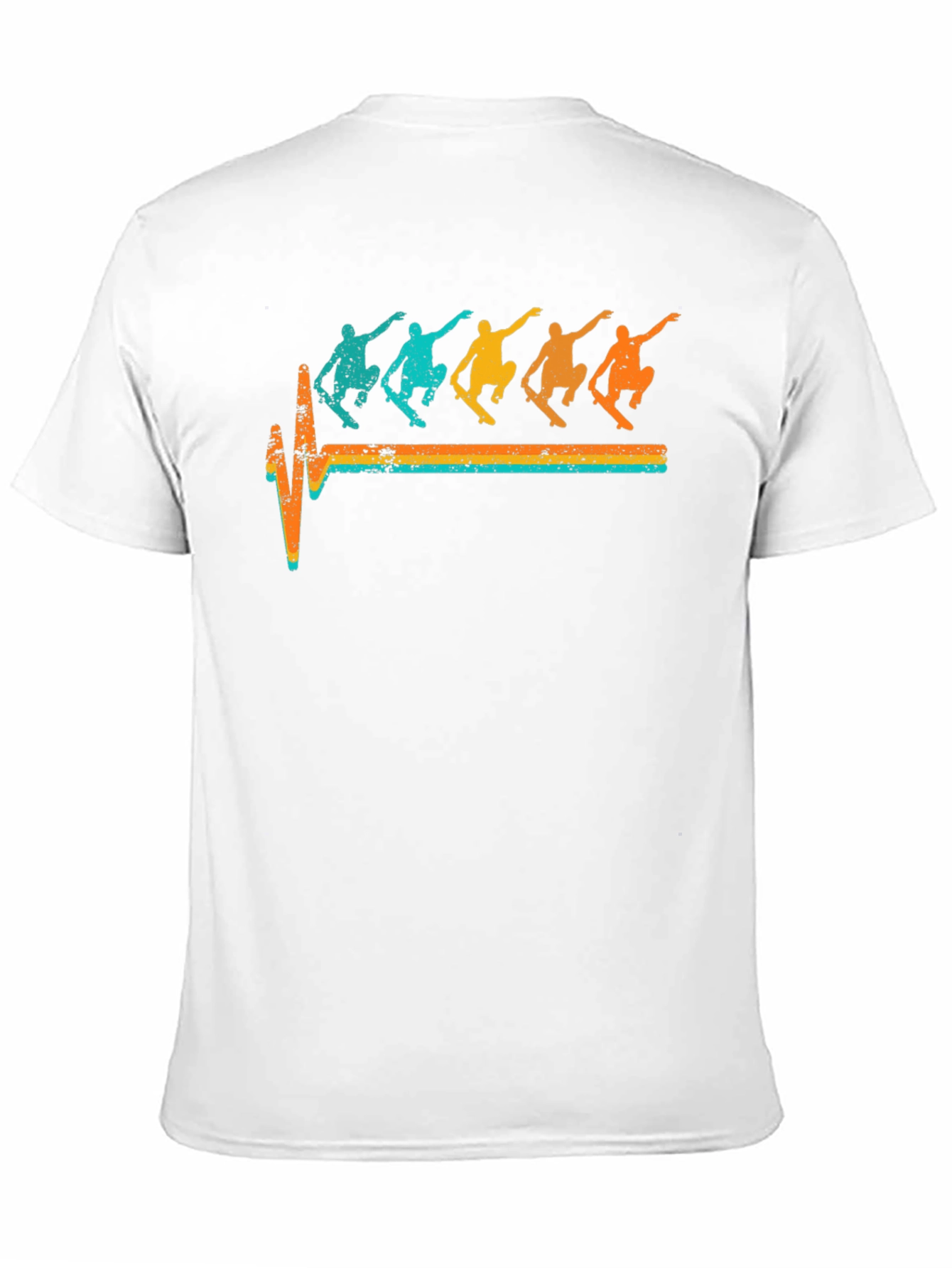 Skateboarding Heartbeat T-Shirt Retro Skater Tee