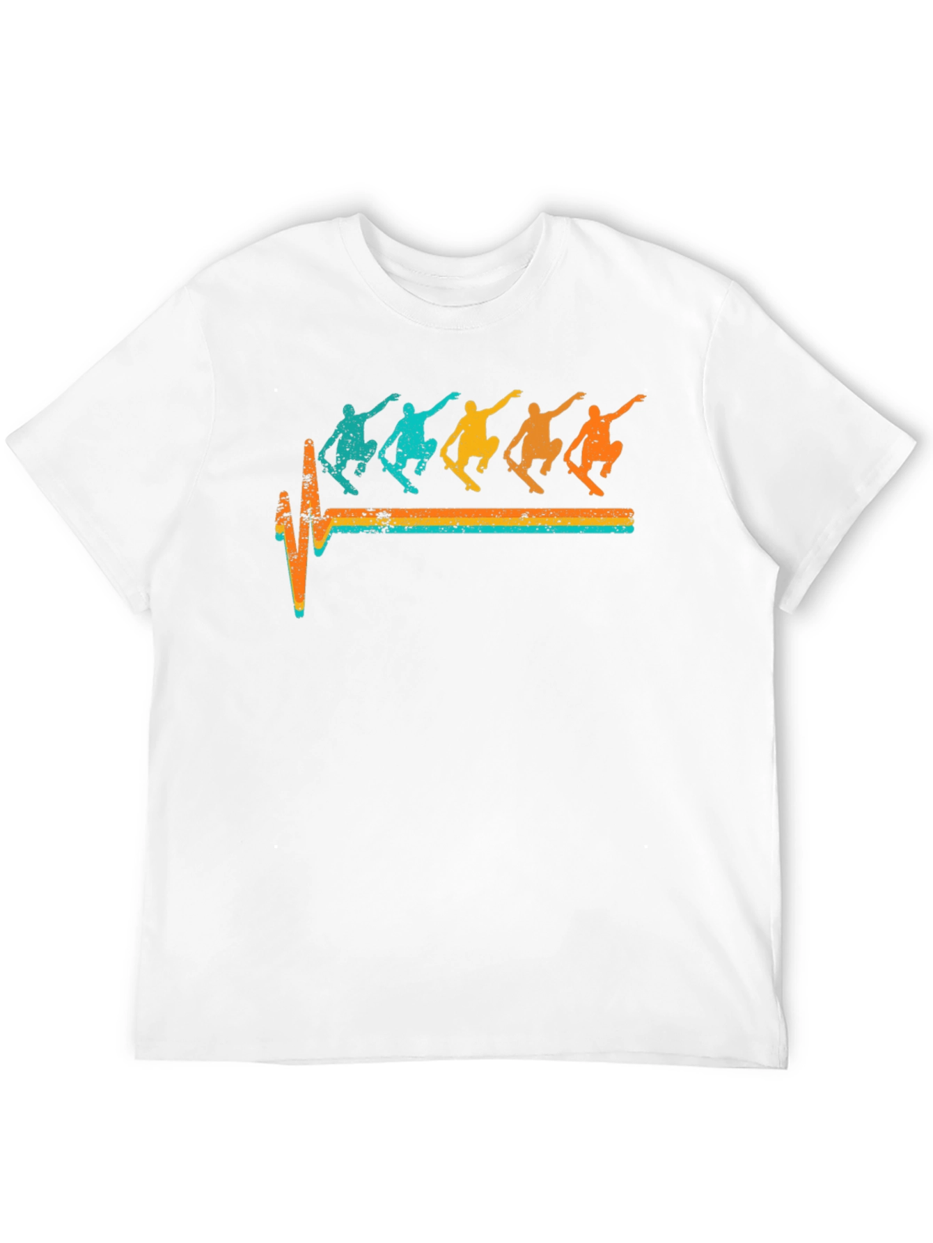 Skateboarding Heartbeat T-Shirt Retro Skater Tee