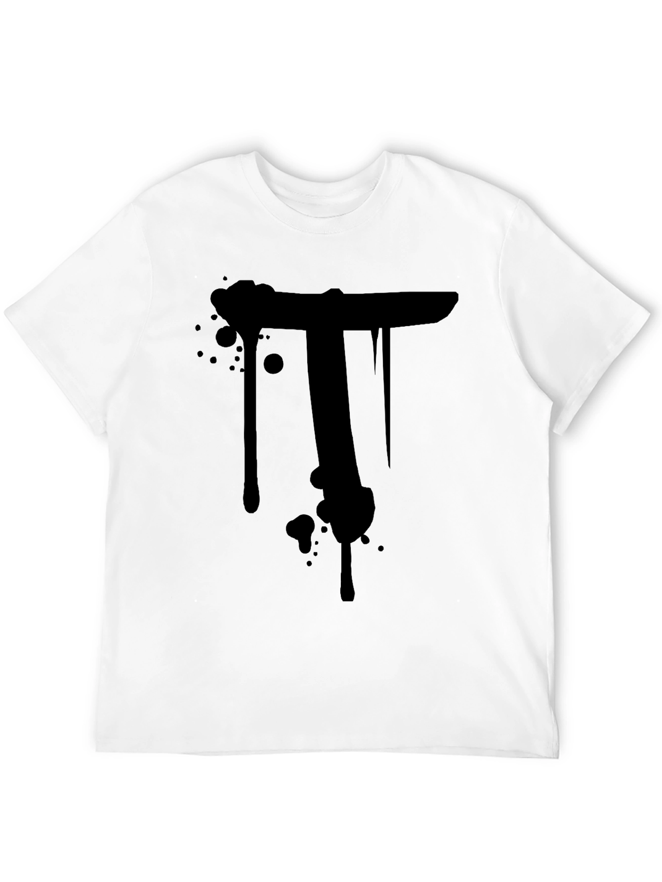 Mens Black T-Shirt with Dripping Letter T Design