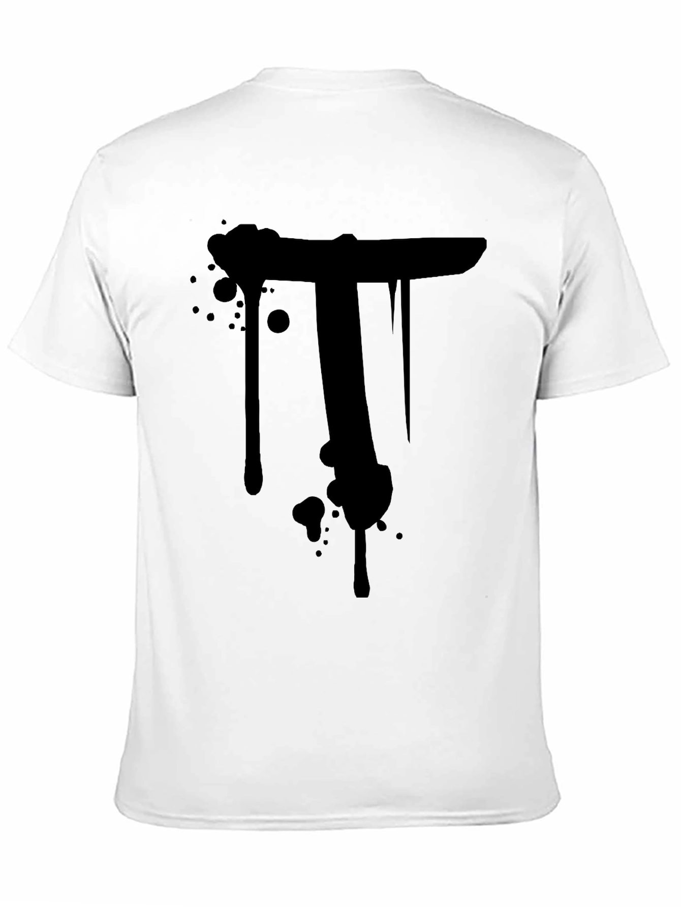Mens Black T-Shirt with Dripping Letter T Design
