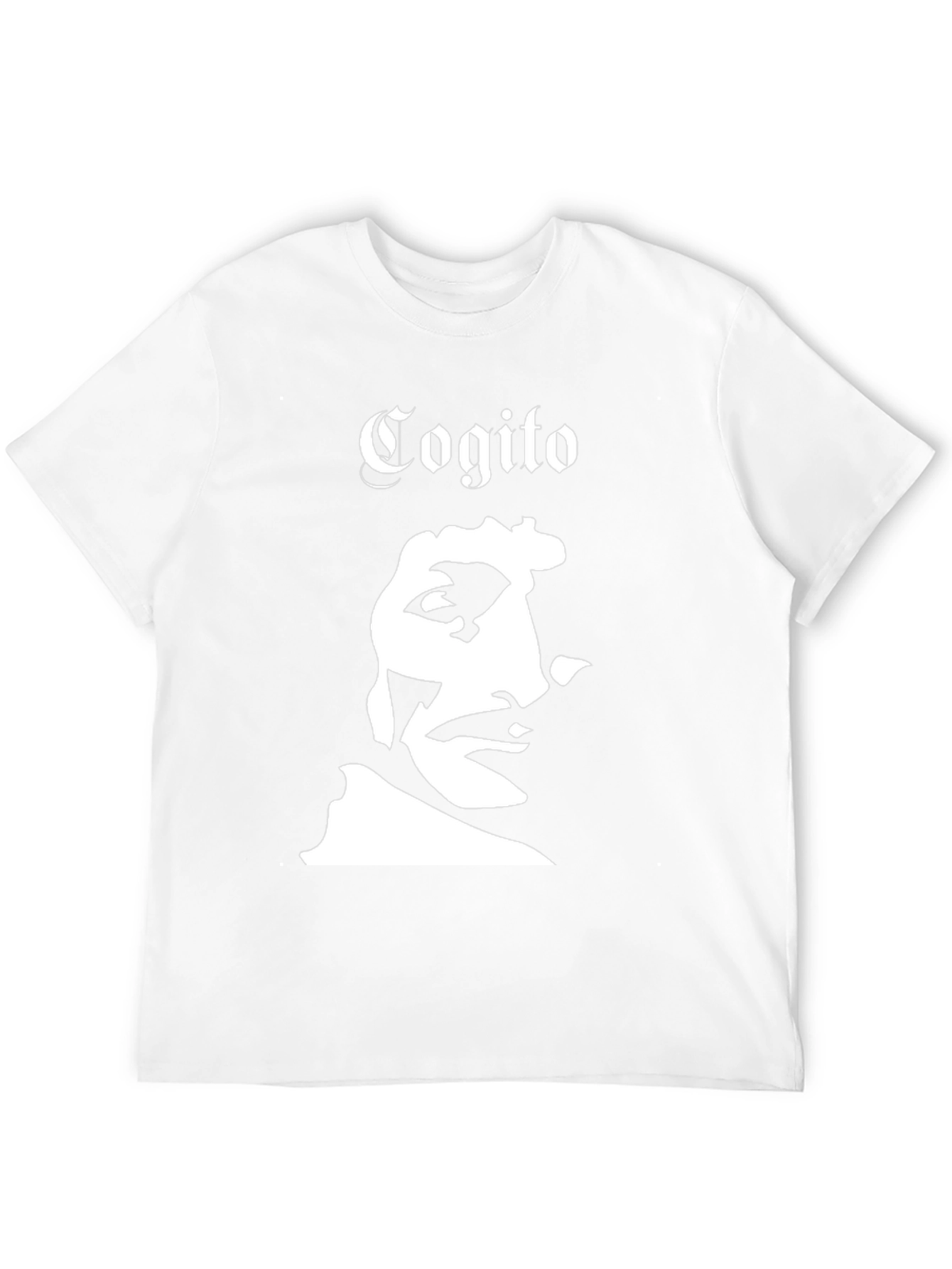 Cogito T-Shirt Black Graphic Tee Portrait Design